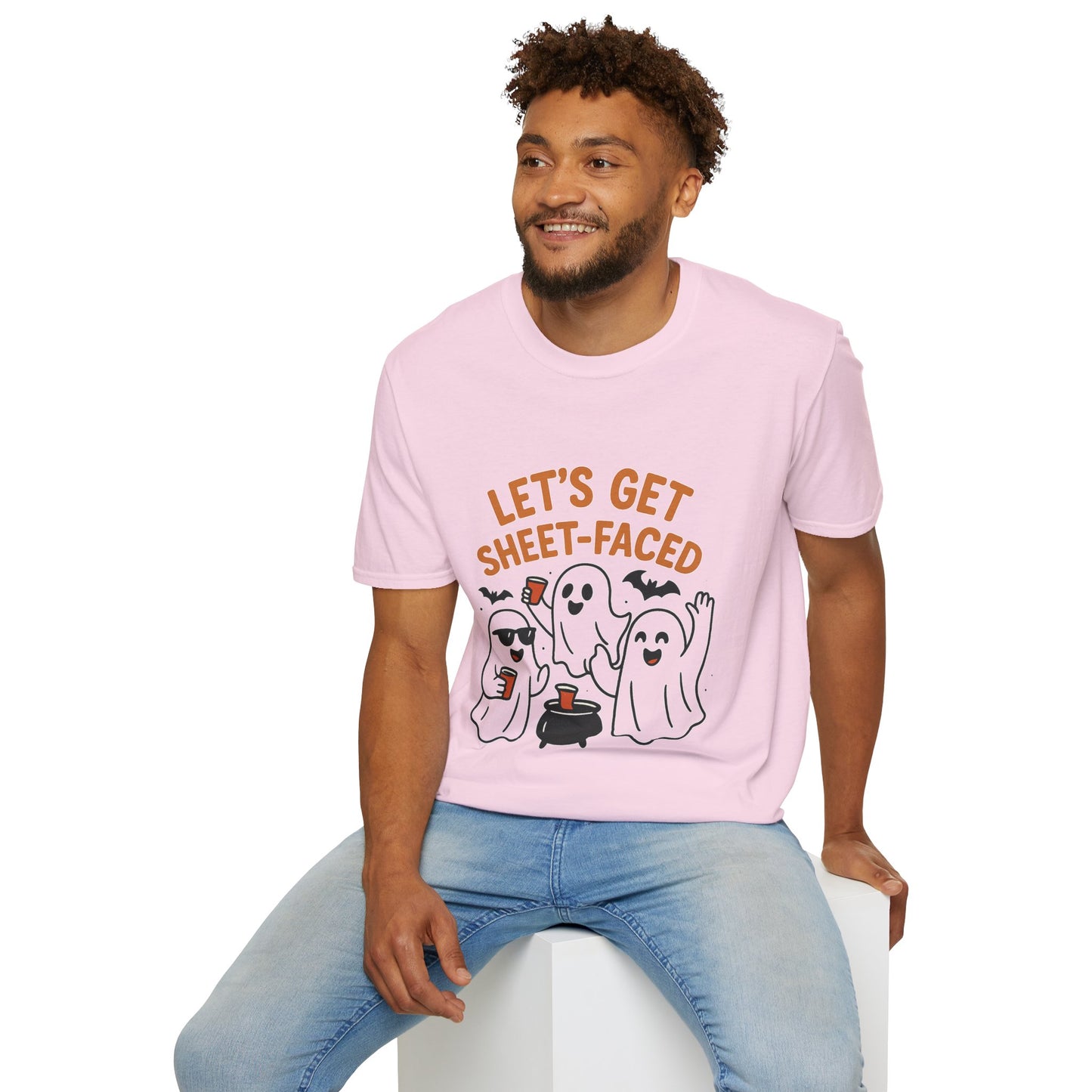 Let's Get Sheet-Faced Ghost Shirt | Funny Halloween Drinking Party Tee