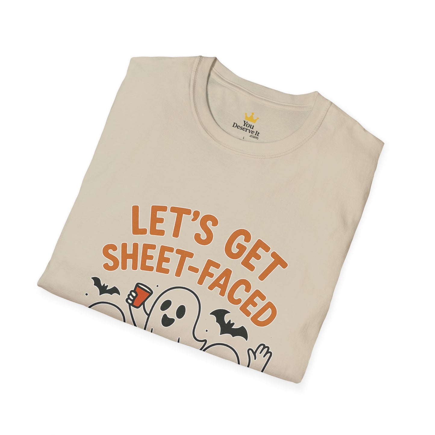 Let's Get Sheet-Faced Ghost Shirt | Funny Halloween Drinking Party Tee