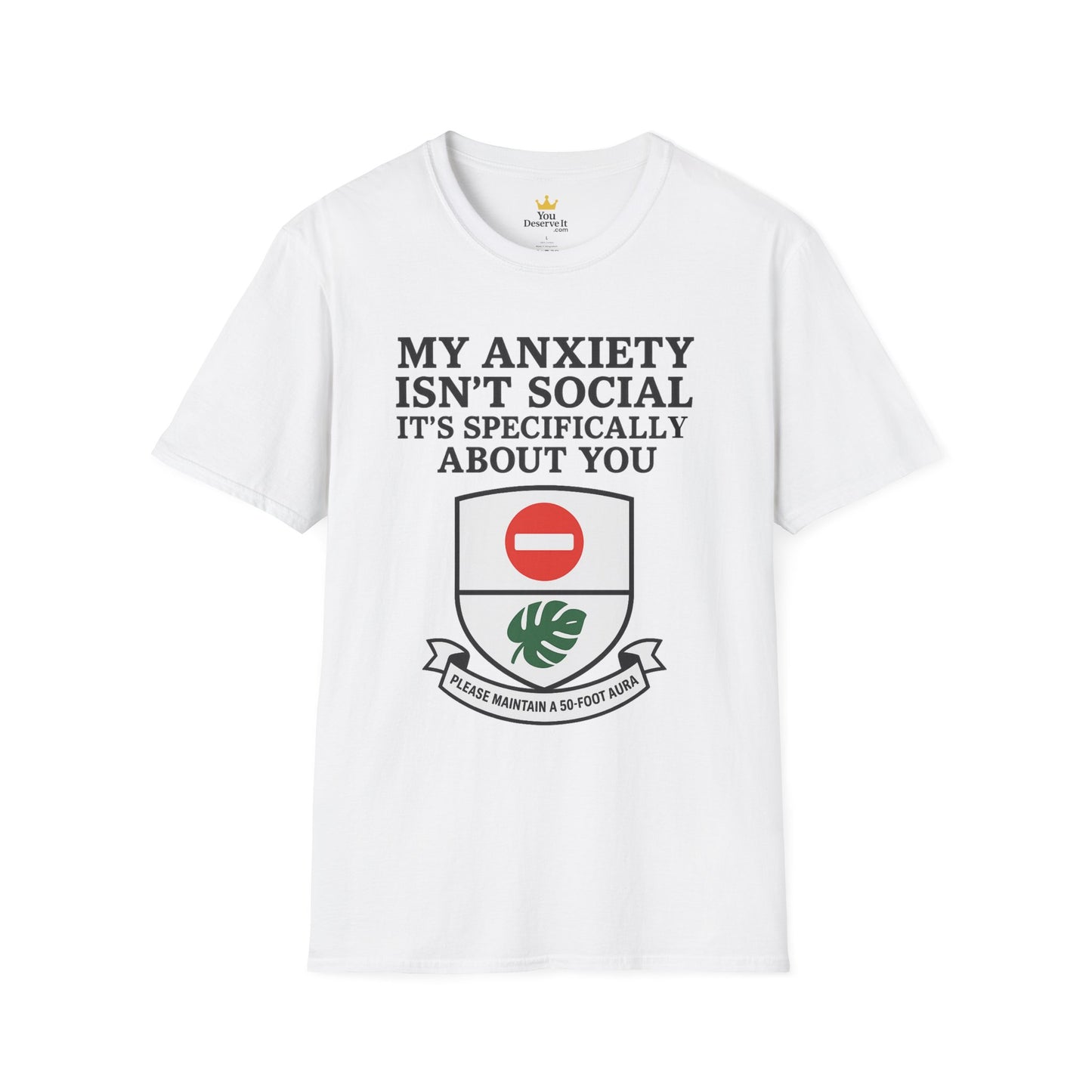 Funny Anxiety T-Shirt – Sarcastic Graphic Tee with Shield Design