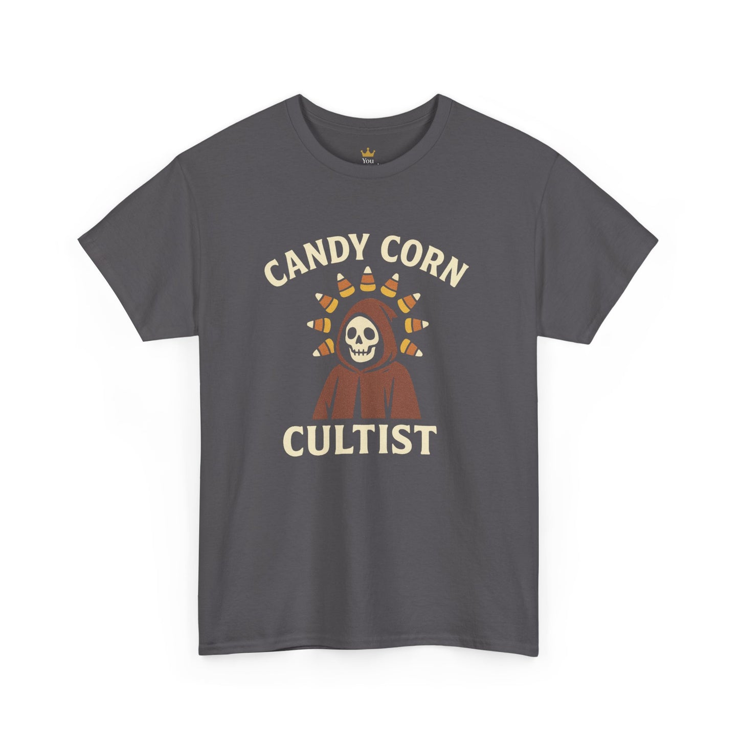 Candy Corn Cultist T-Shirt | Funny Halloween Graphic Tee for Sweet Tooth Fanatics