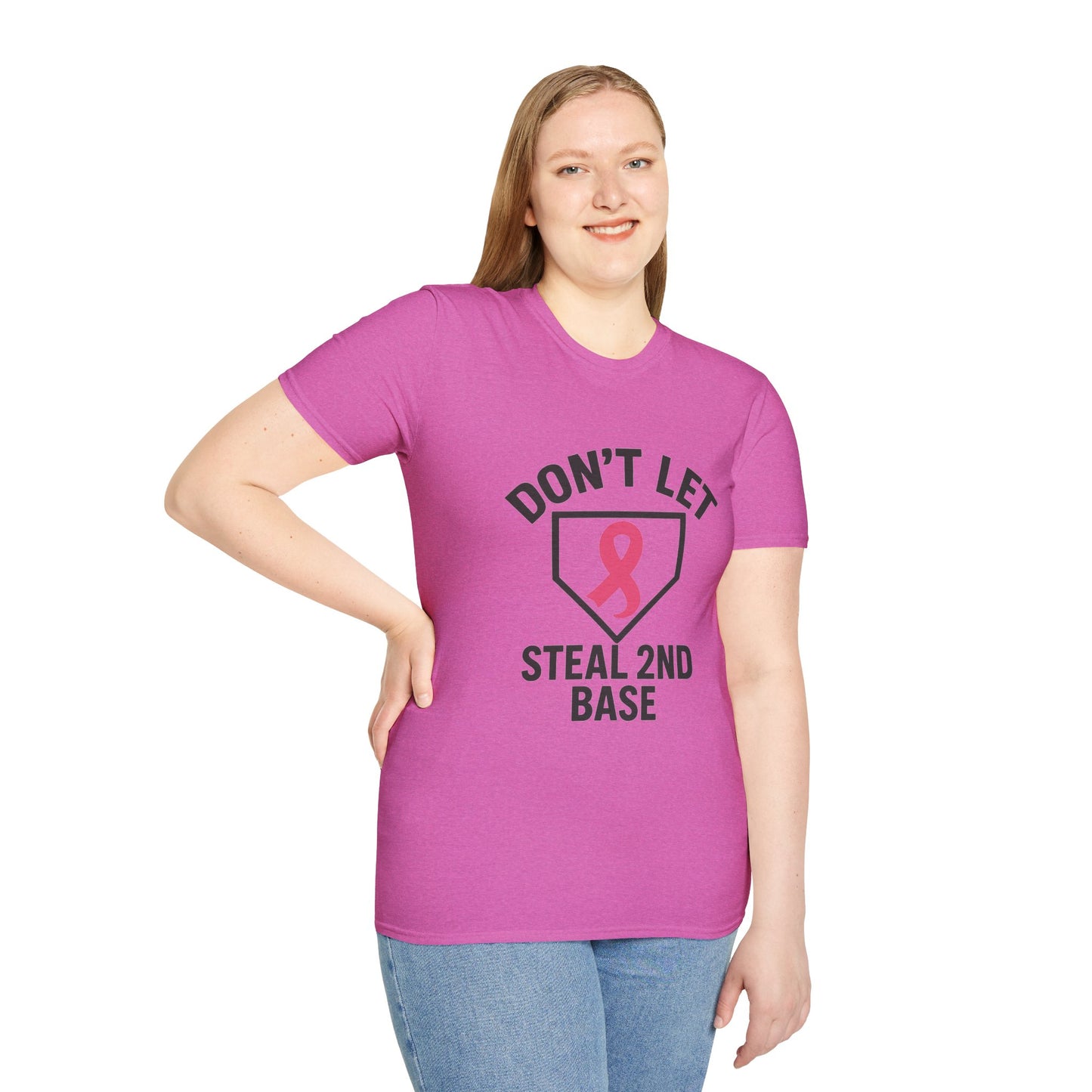 Funny Breast Cancer Awareness Shirt | Don't Let Cancer Steal 2nd Base Tee