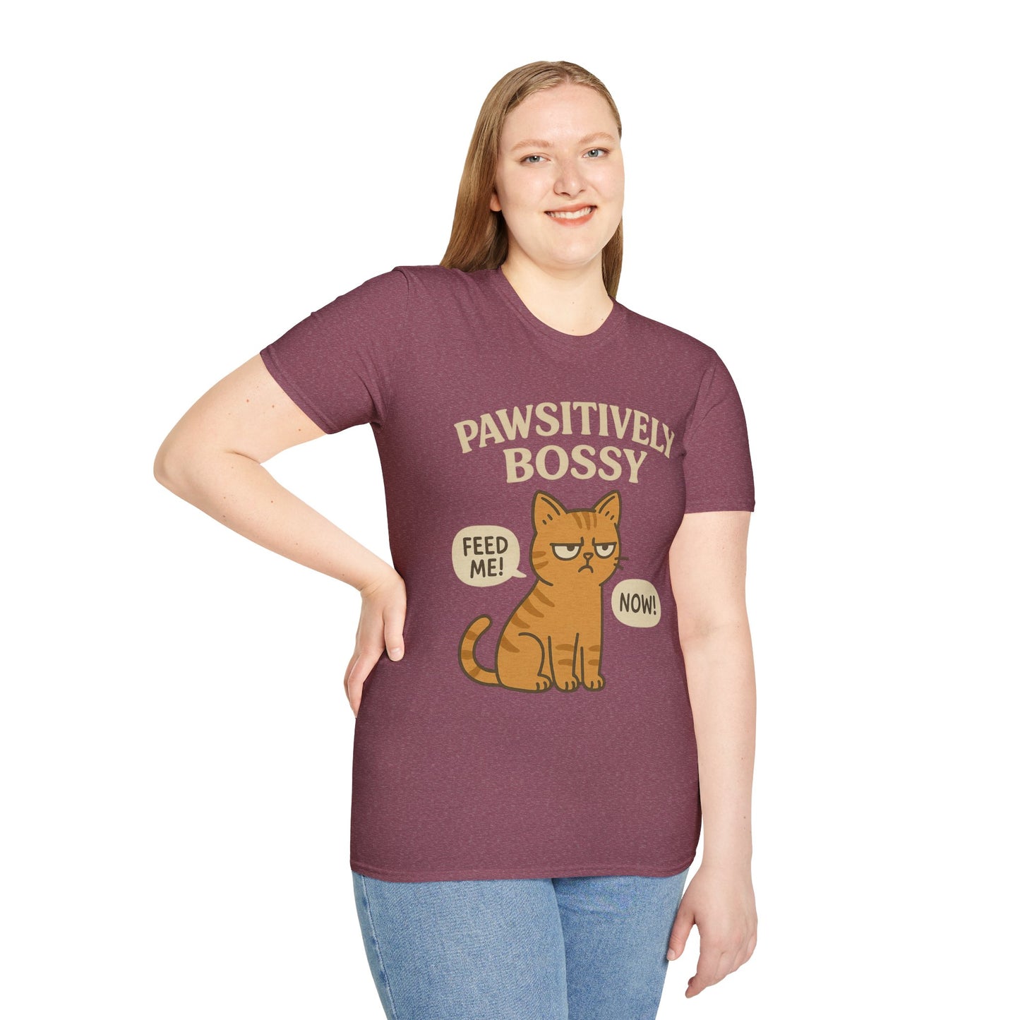 Pawsitively Bossy – Funny Cat Command T-Shirt