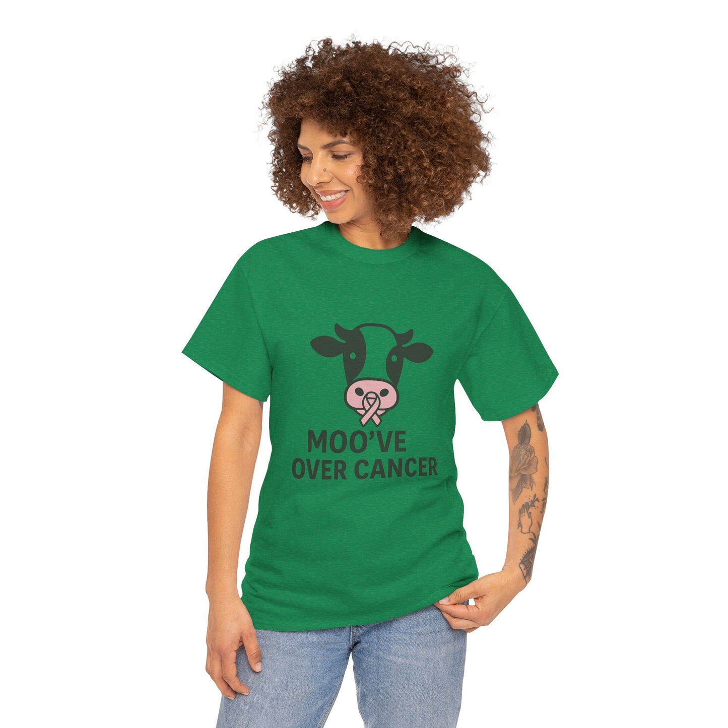 Moo've Over Cancer | Breast Cancer Awareness Cow Tee