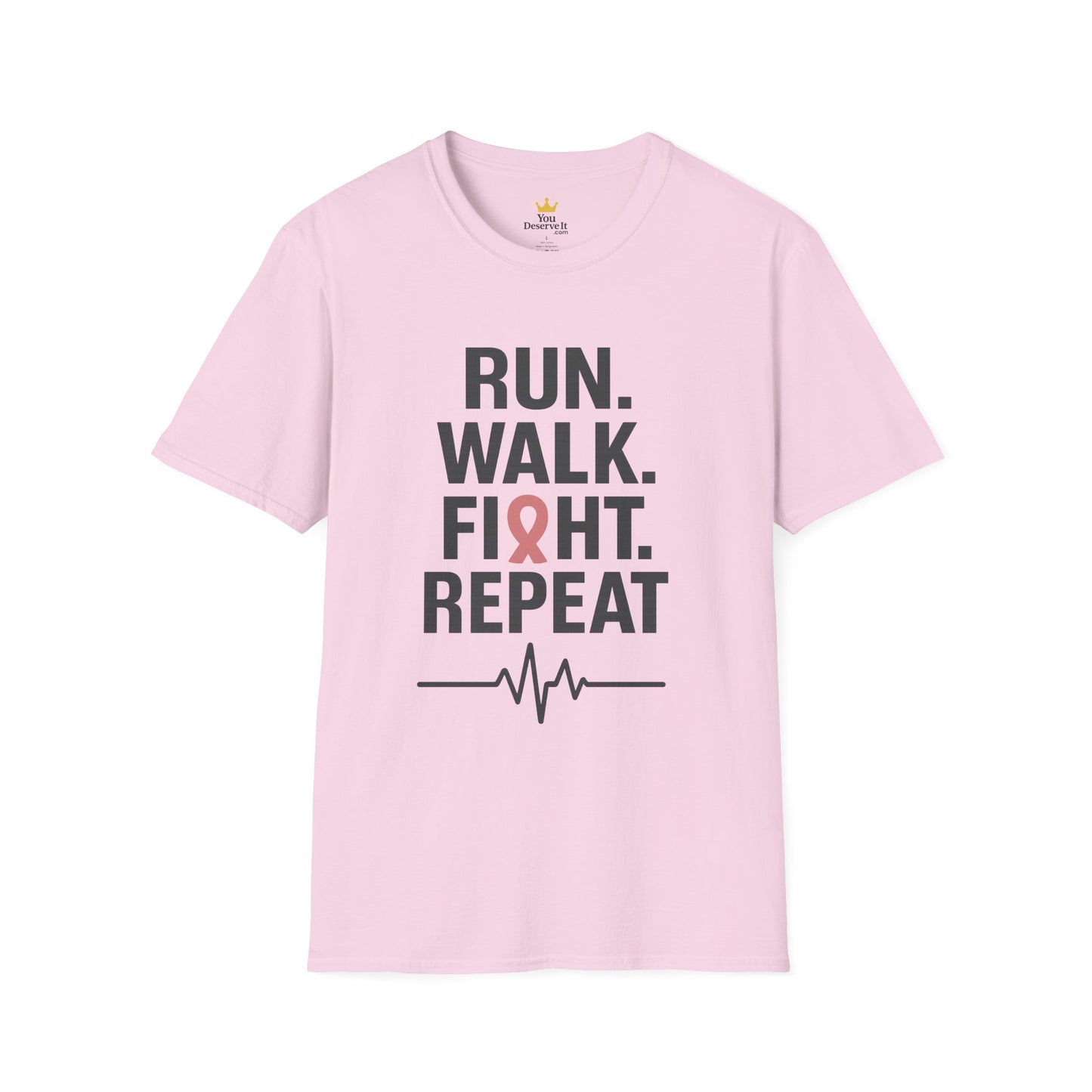 Run. Walk. Fight. Repeat. | Breast Cancer Awareness Tee