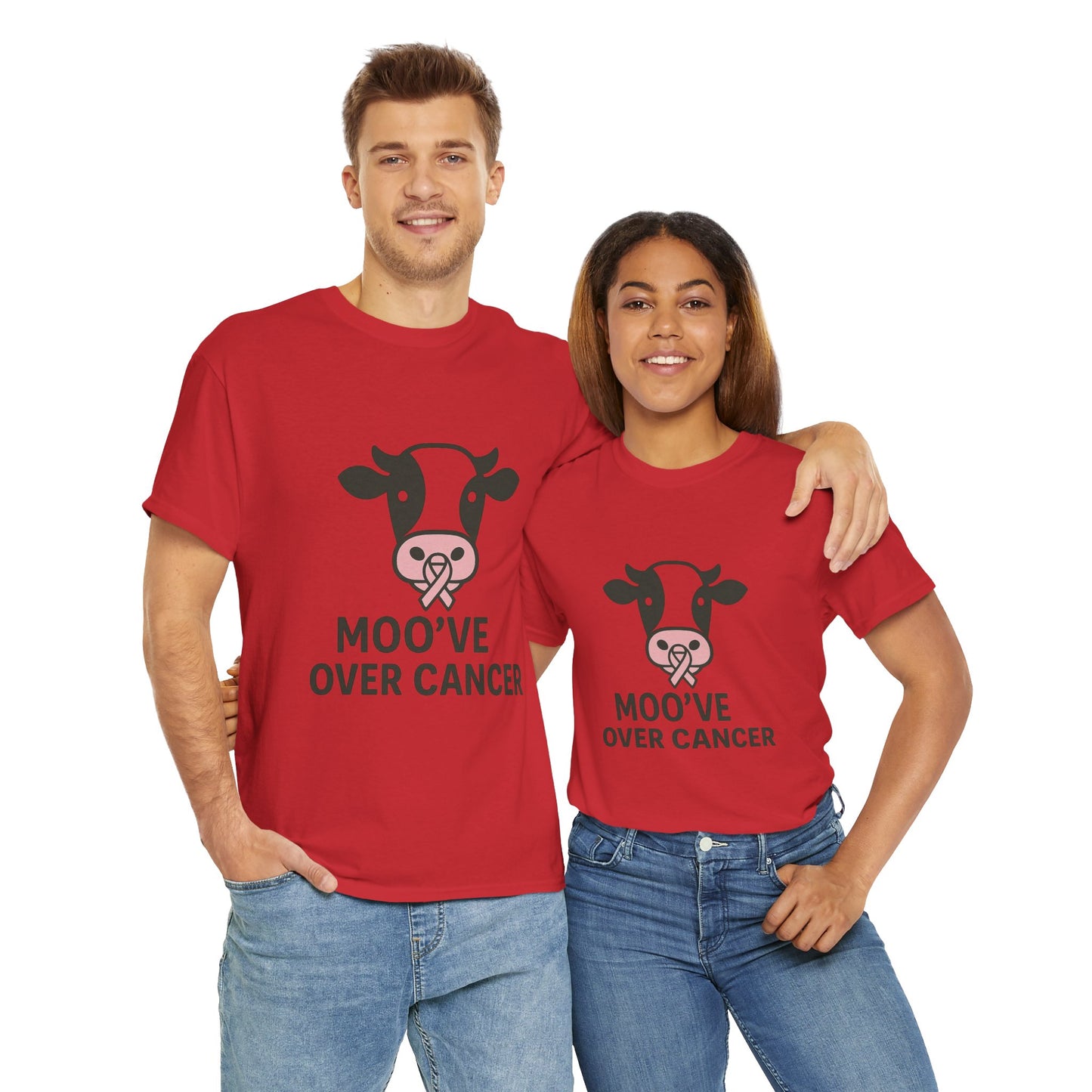 Moo've Over Cancer | Breast Cancer Awareness Cow Tee