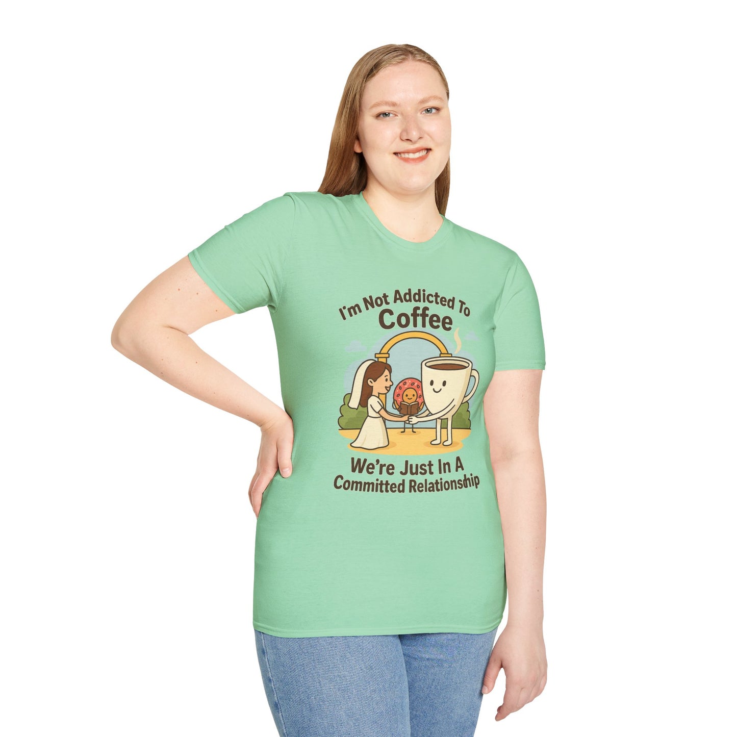 Funny Coffee T-Shirt, Gift for Coffee Lovers, Unisex Softstyle Tee, Cute Relationship Humor Shirt, Perfect for Birthdays and Coffee