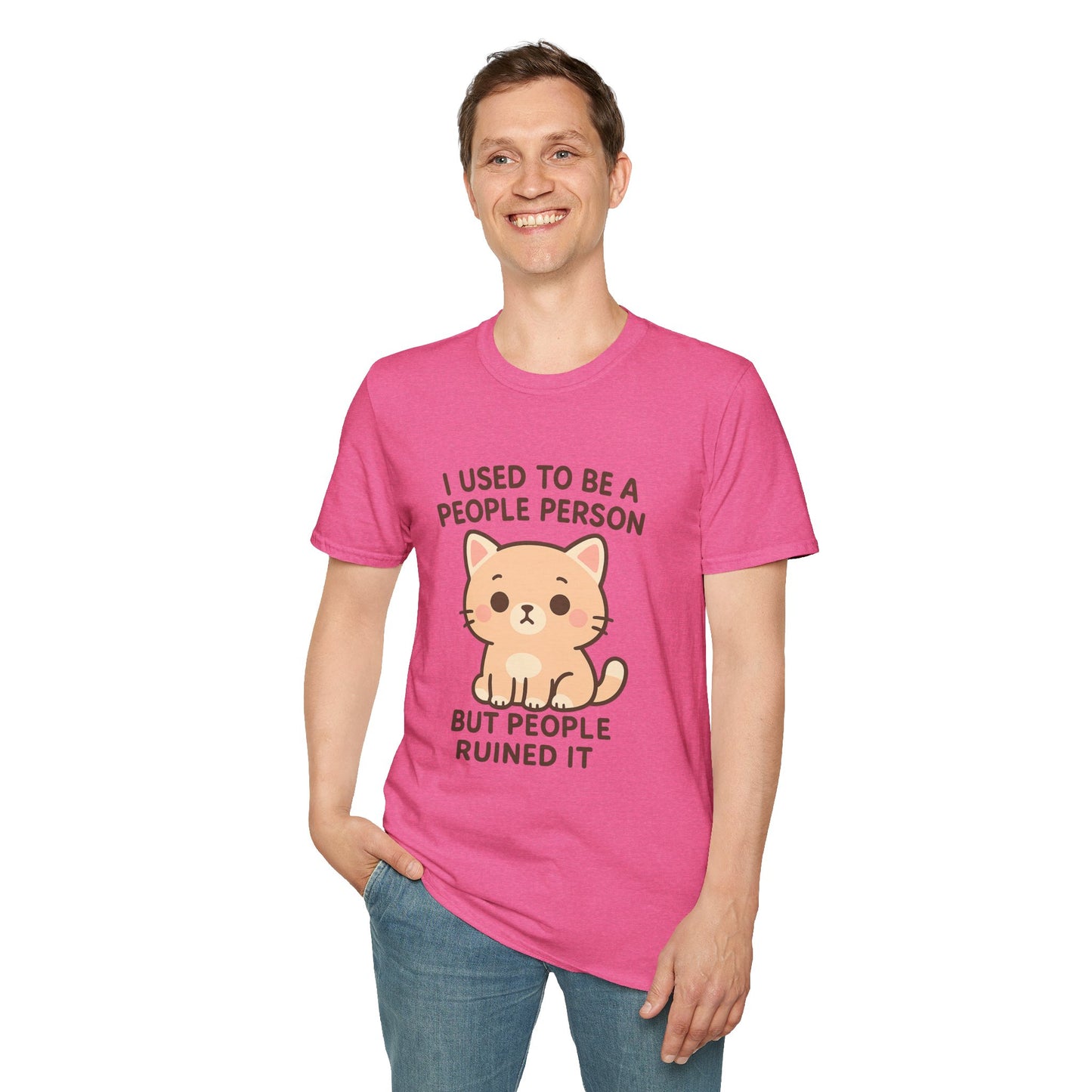 Funny Anti-Social Cat Shirt | I Used to Be a People Person But People Ruined It Tee