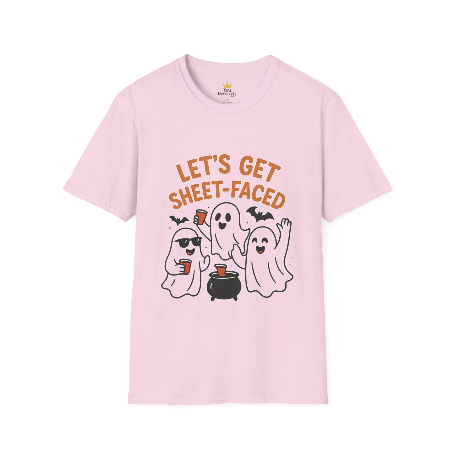 Let's Get Sheet-Faced Ghost Shirt | Funny Halloween Drinking Party Tee