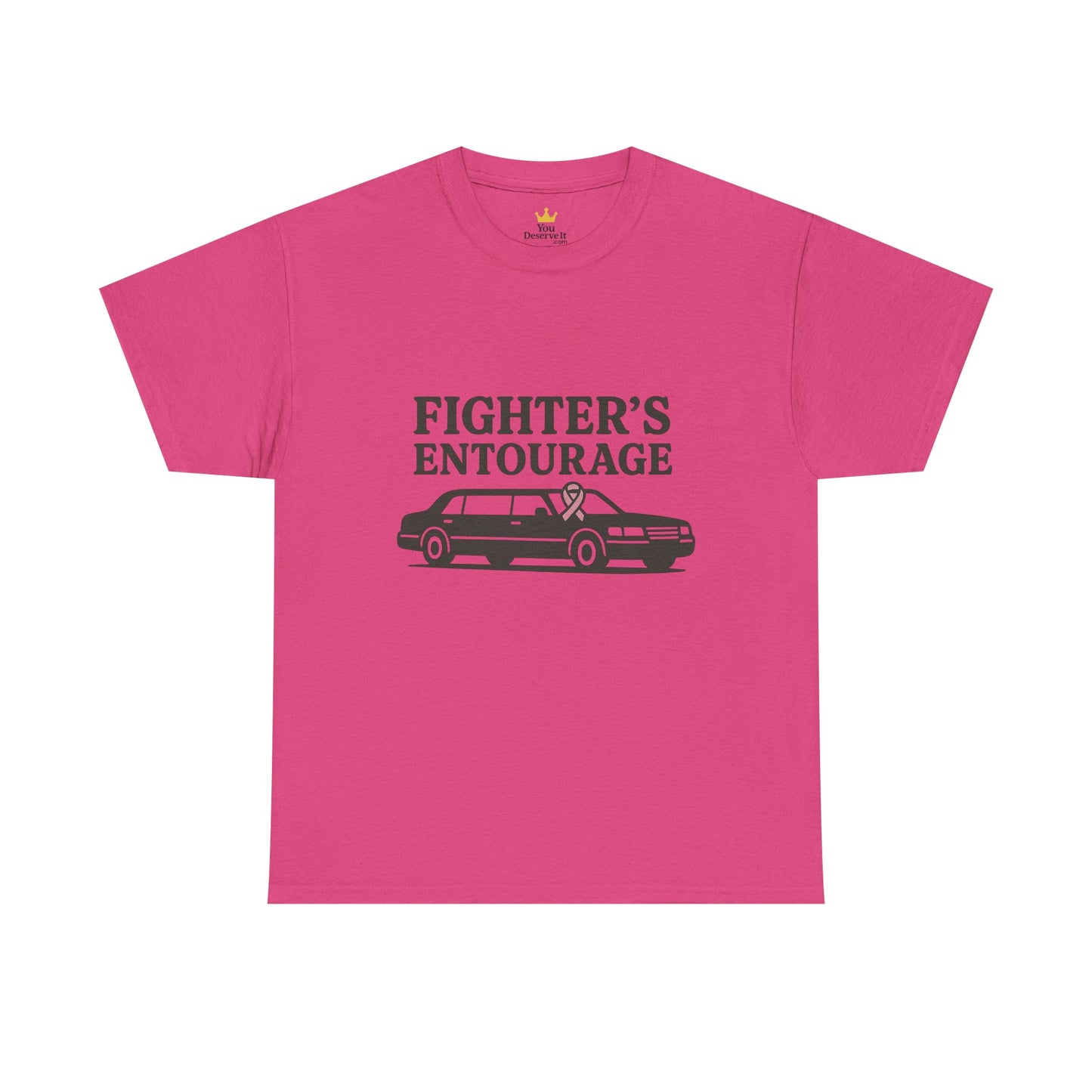 Fighter's Entourage Shirt | Breast Cancer Awareness Tee with Limo and Ribbon Design