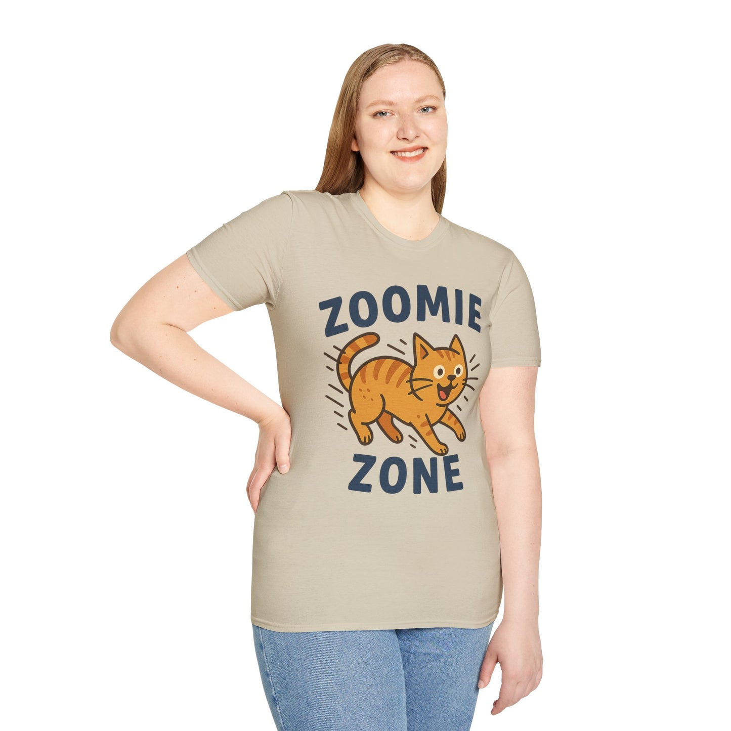 Cute Cat Zoomie Zone T-Shirt, Cat Lover Gift, Funny Pet Tee, Animal T-Shirt, Casual Everyday Top