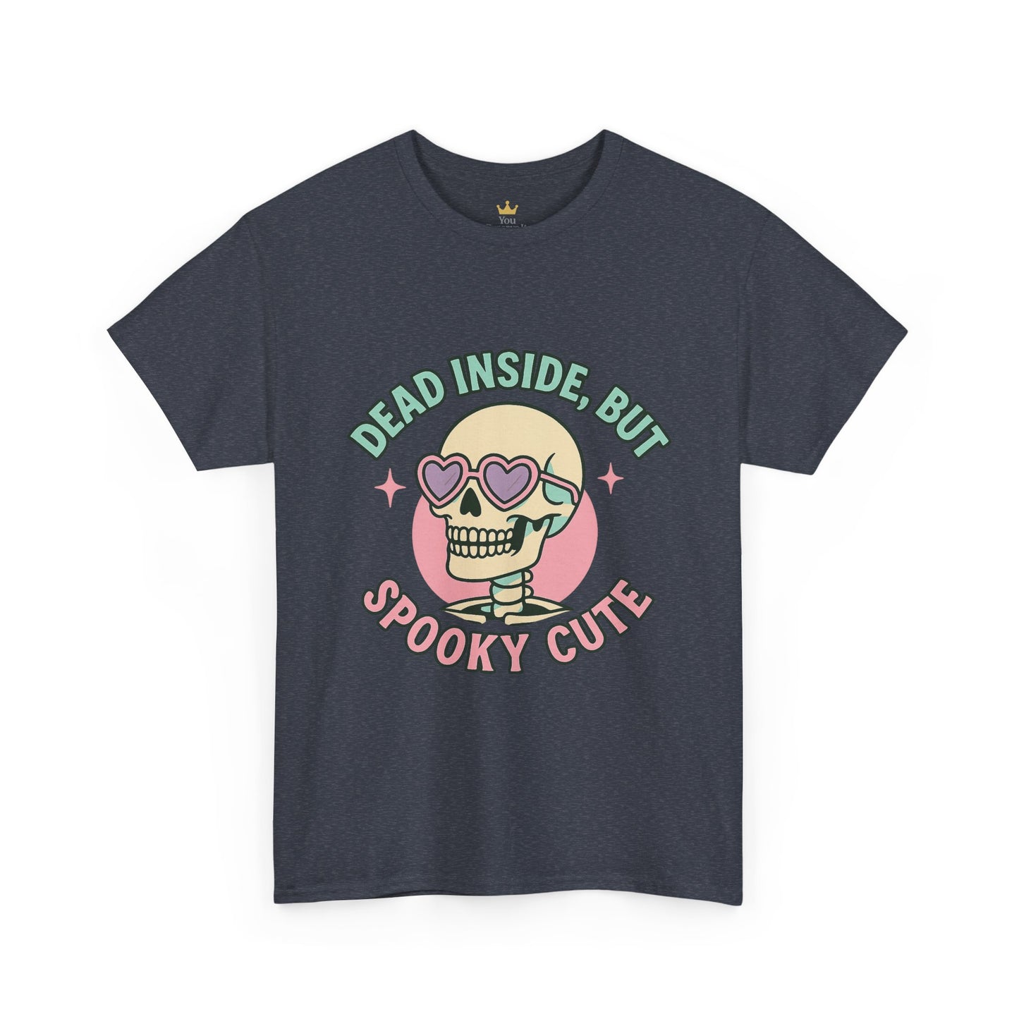 Dead Inside But Spooky Cute Shirt | Pastel Goth Skeleton Halloween Tee