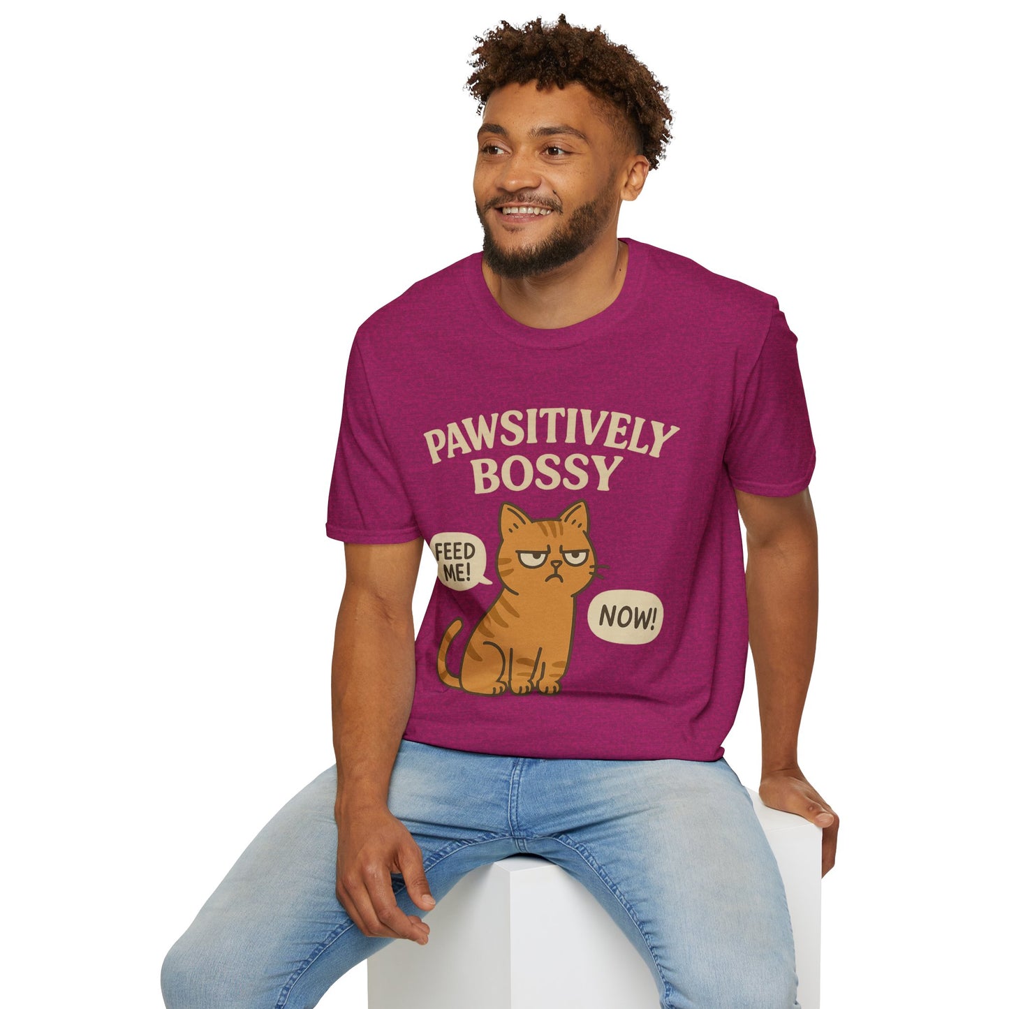 Pawsitively Bossy – Funny Cat Command T-Shirt