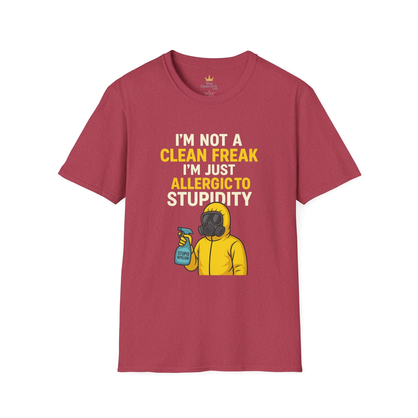 Funny Allergic to Stupidity T-Shirt, Gift for Clean Freaks, Quirky Statement Tee, Unisex Humor Shirt, Perfect for Friends & Family