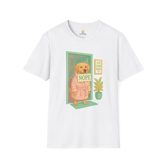 Smug Retriever "NOPE" Tee | Polite but Firm Gatekeeping Vibes, Pet Lover Gift, Animal Humor Tee, Casual Wear, Dog-Themed Apparel