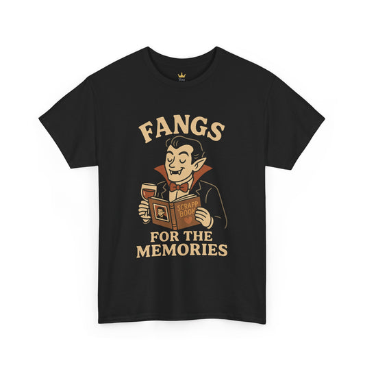 Fangs for the Memories Shirt | Funny Vampire Halloween Tee with Scrapbook Design