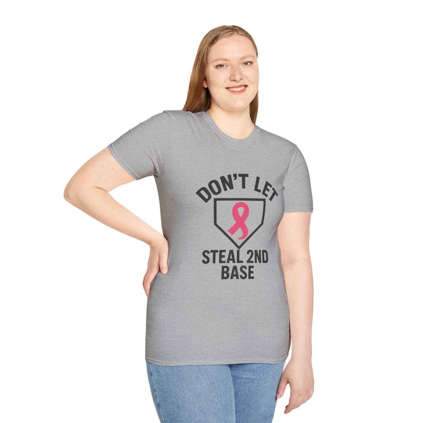Funny Breast Cancer Awareness Shirt | Don't Let Cancer Steal 2nd Base Tee