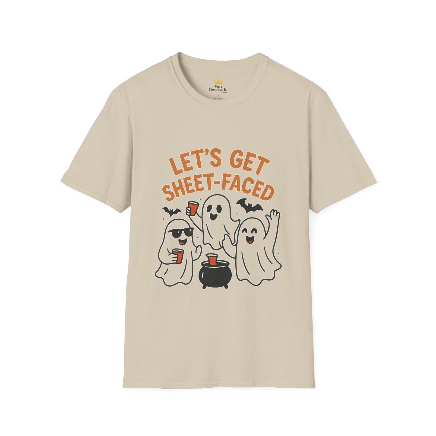 Let's Get Sheet-Faced Ghost Shirt | Funny Halloween Drinking Party Tee