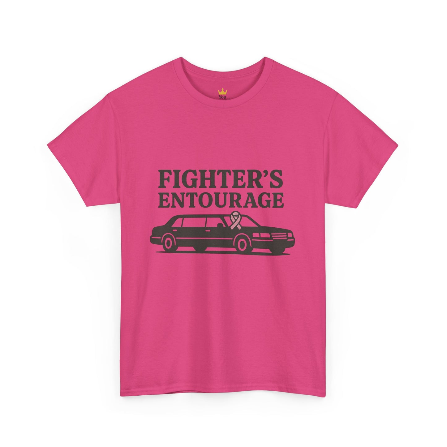 Fighter's Entourage Shirt | Breast Cancer Awareness Tee with Limo and Ribbon Design