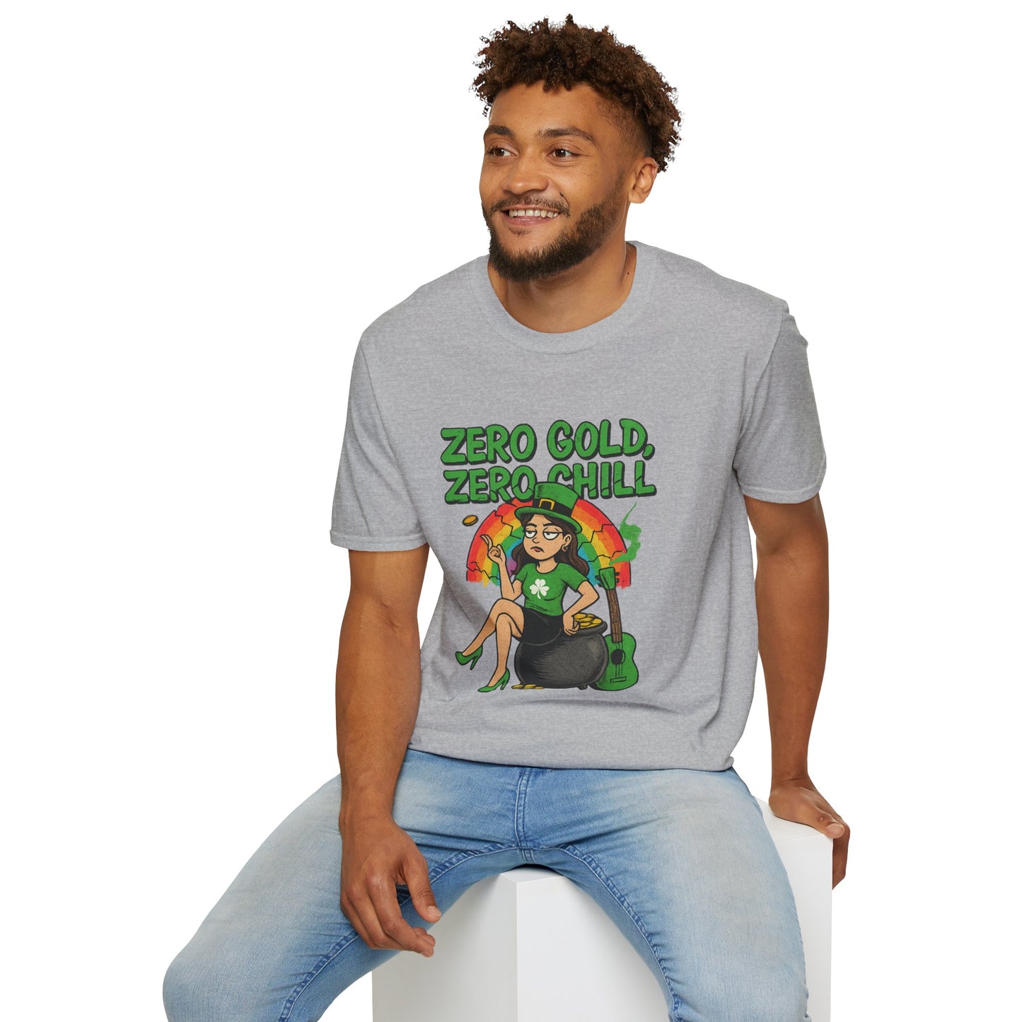 Zero Gold, Zero Chill | Funny St. Patrick's Day T-Shirt | Snarky Leprechaun Girl Tee, Sarcastic Irish Pride Shirt, Anti-Luck Humor