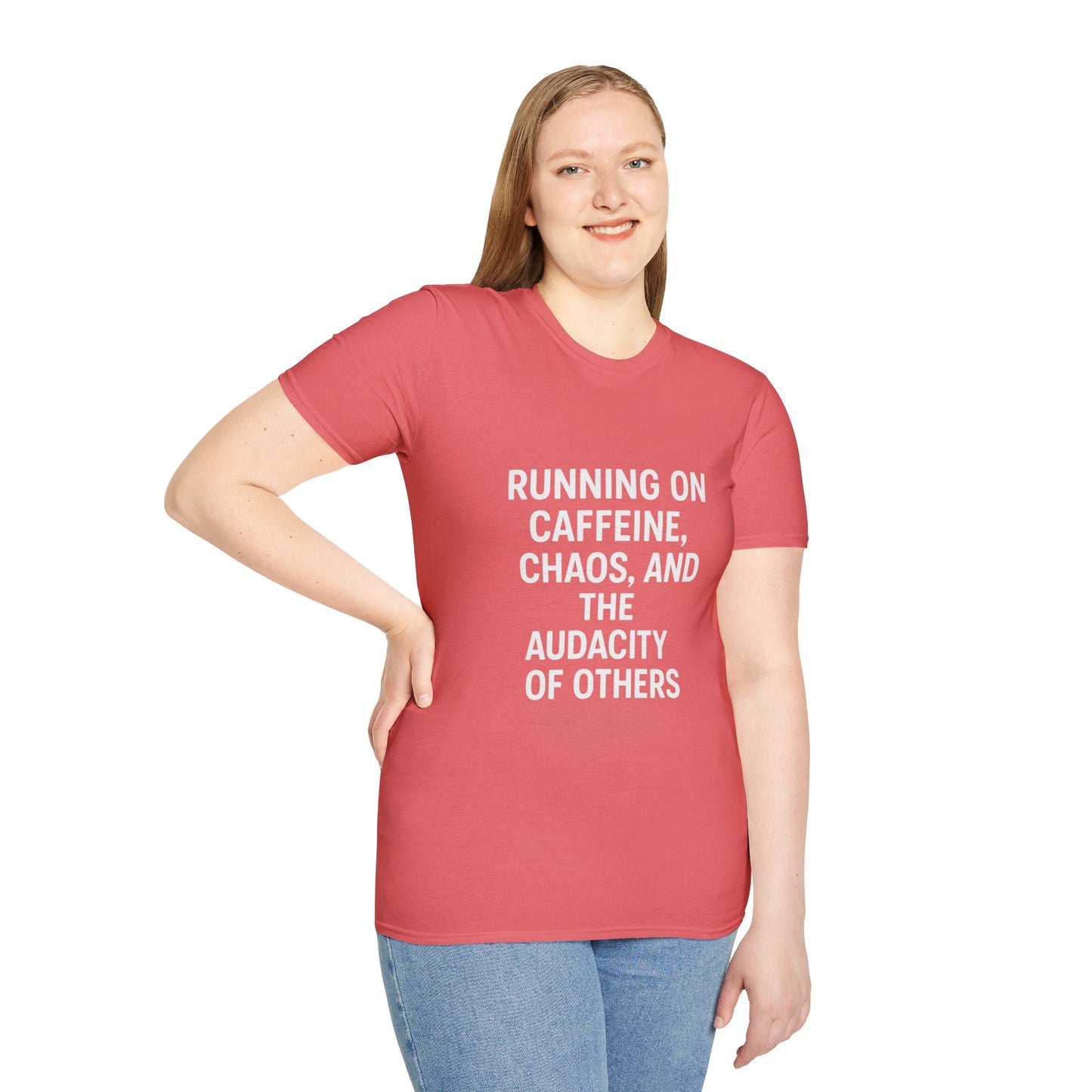 Caffeine Chaos & Audacity Shirt | Funny Sarcastic Quote Tee | Introvert Humor Gift
