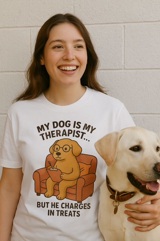 My Dog is My Therapist T-Shirt, Funny Dog Lover Shirt, Pet Owner Gift, Cute Animal Tee, Casual Dog Mom Apparel