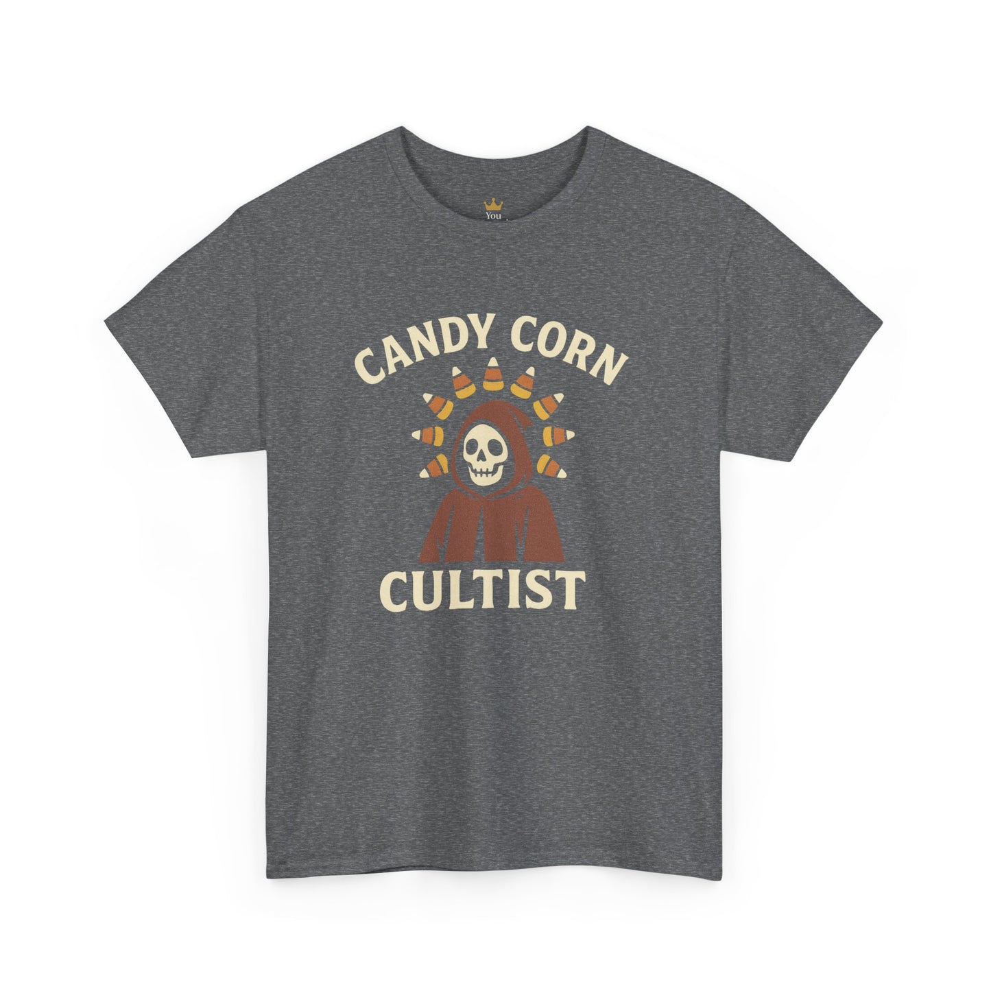 Candy Corn Cultist T-Shirt | Funny Halloween Graphic Tee for Sweet Tooth Fanatics
