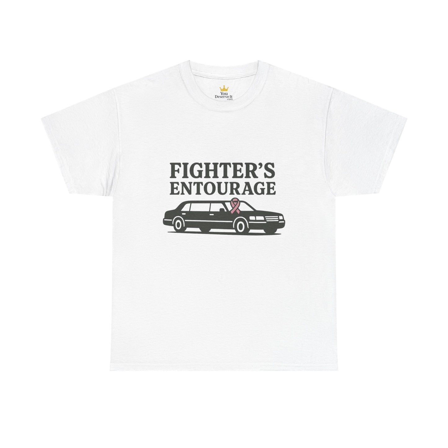 Fighter's Entourage Shirt | Breast Cancer Awareness Tee with Limo and Ribbon Design