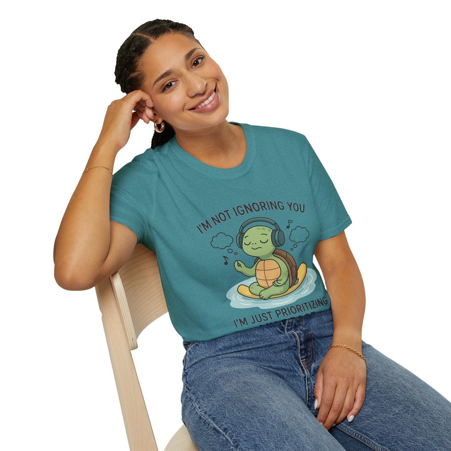 Calm Vibes Turtle T-Shirt - My Peace Graphic Tee, Relaxation Shirt, Nature Lover Gift, Mindfulness Apparel, Cute Animal Top