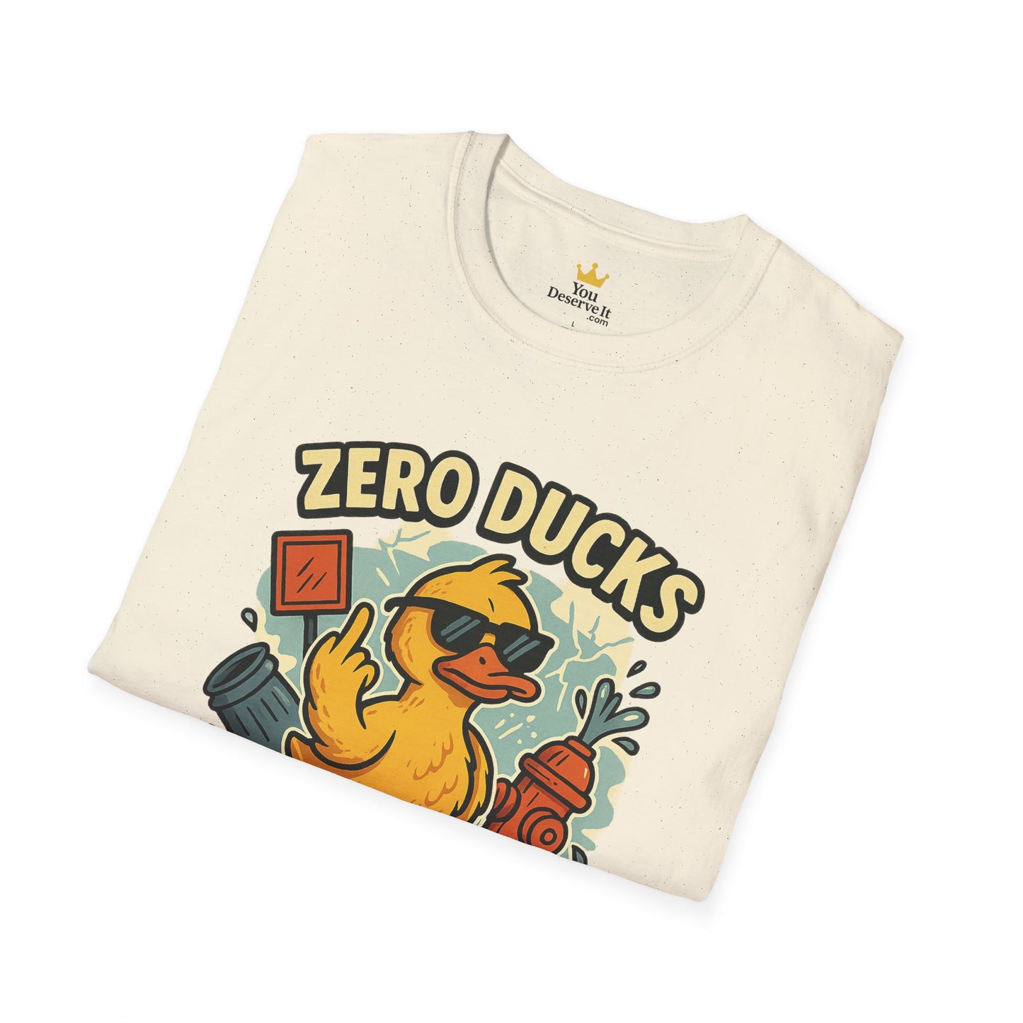 Zero Ducks Given T-Shirt | Funny Sarcastic Duck Flipping Off Graphic Tee