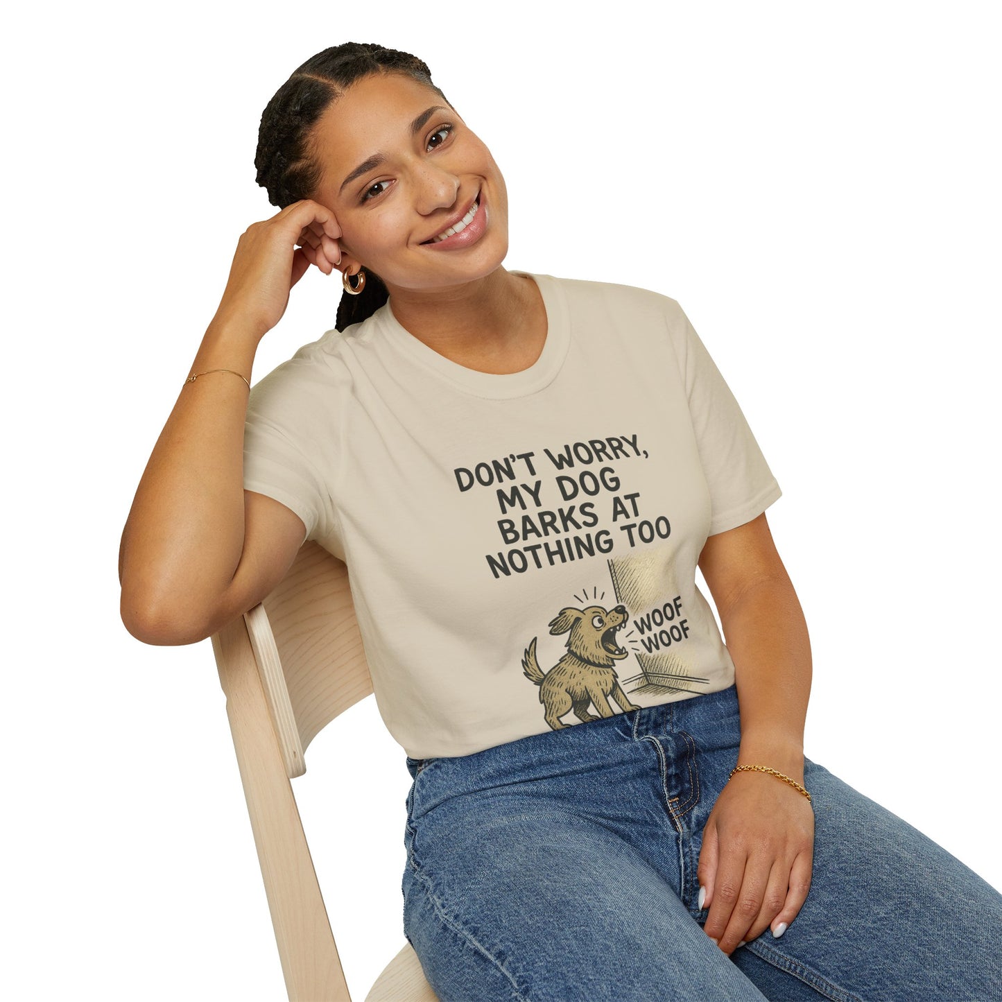 Funny Dog Shirt – "Don’t Worry, My Dog Barks at Nothing Too" | Hilarious Pet Lover Tee