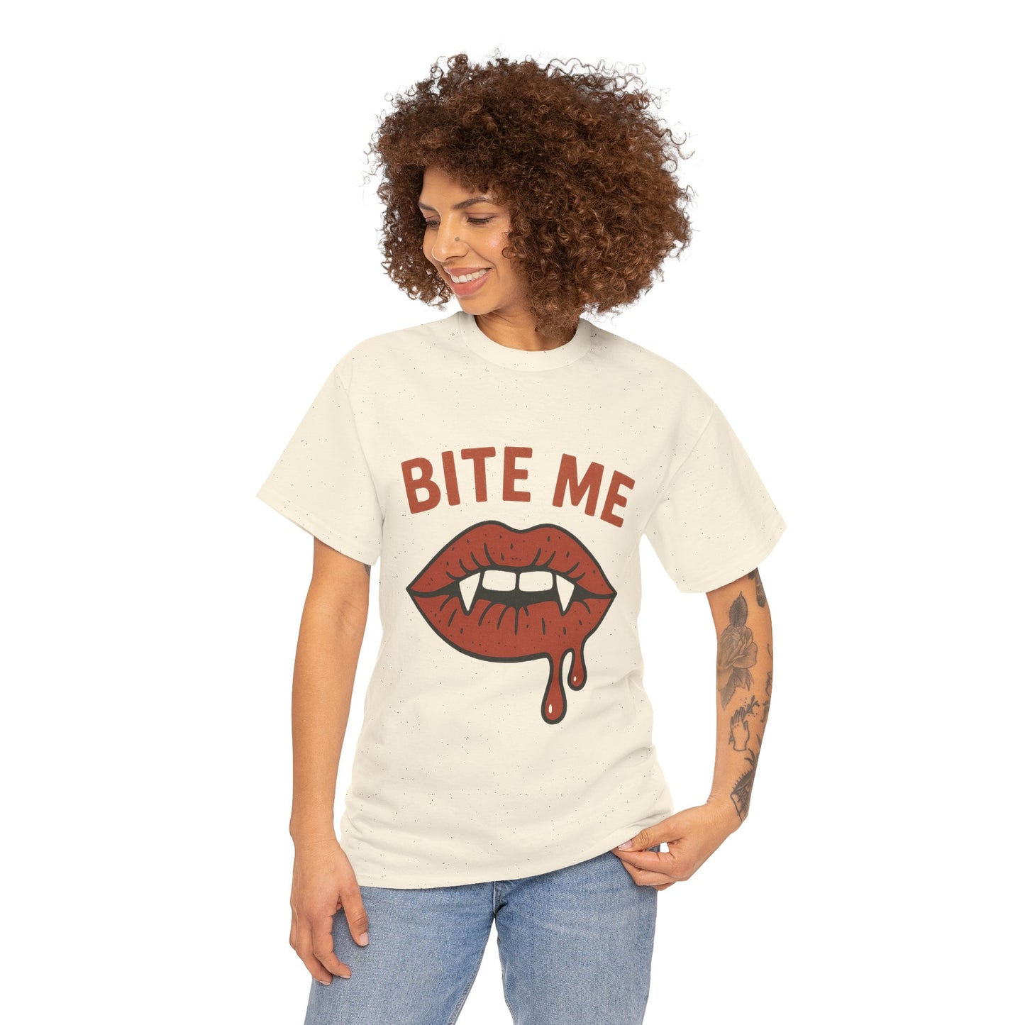 Bite Me Graphic Tee | Unisex Cotton Shirt, Halloween Apparel, Funny T-Shirt, Gothic Style, Trendy Graphic Tee