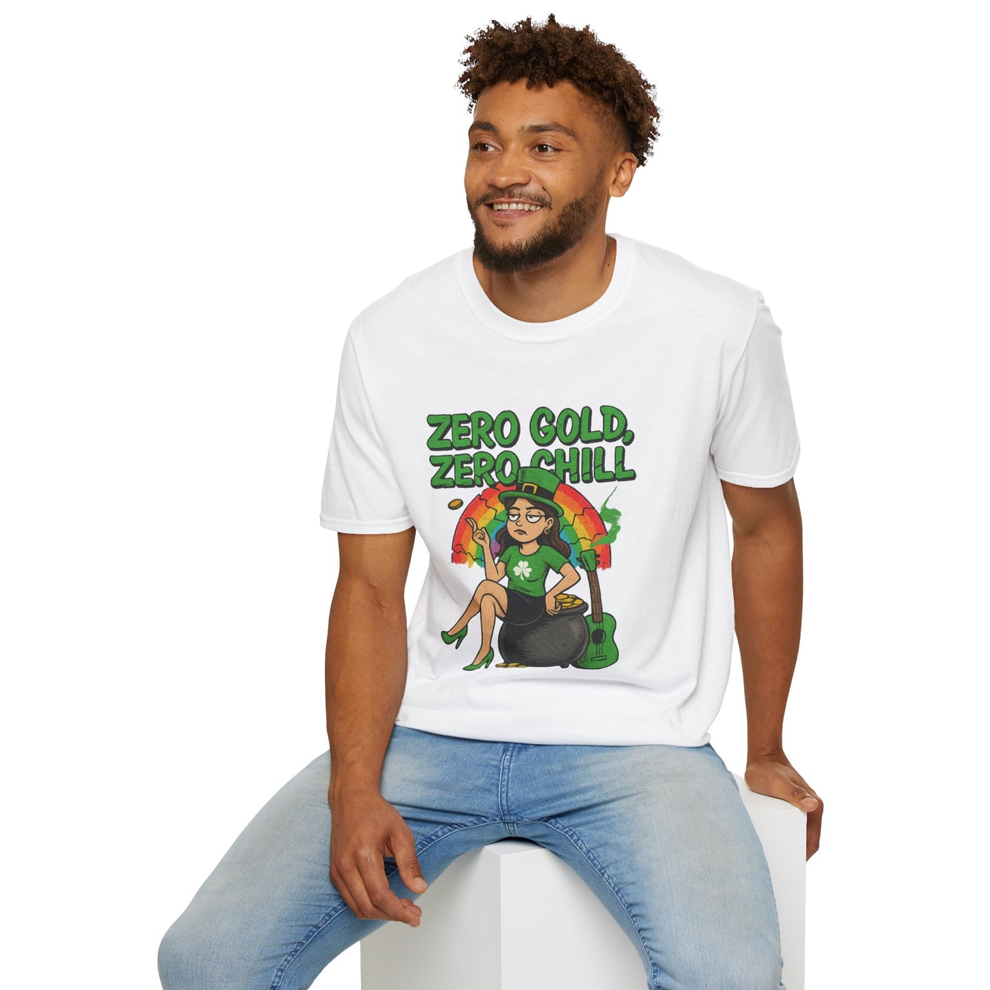 Zero Gold, Zero Chill | Funny St. Patrick's Day T-Shirt | Snarky Leprechaun Girl Tee, Sarcastic Irish Pride Shirt, Anti-Luck Humor