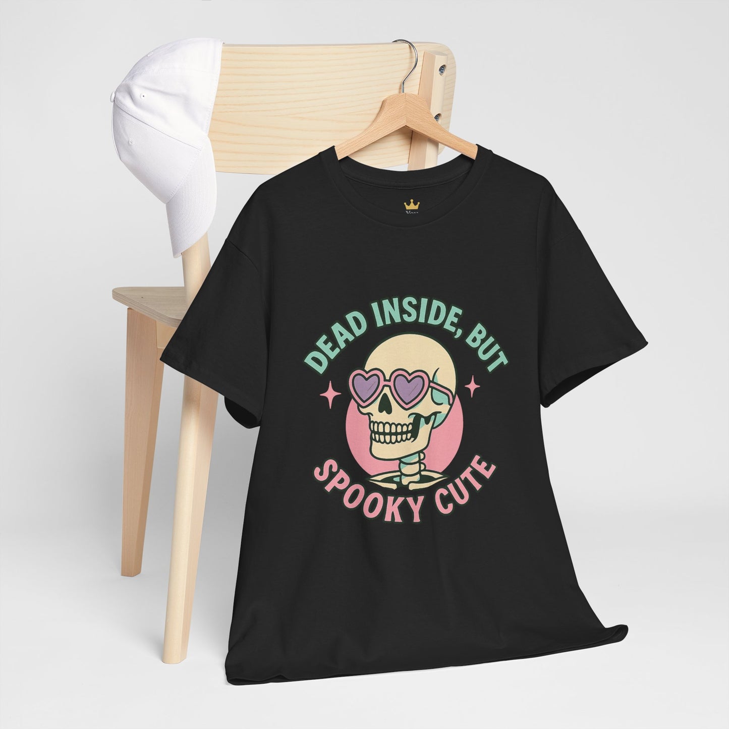 Dead Inside But Spooky Cute Shirt | Pastel Goth Skeleton Halloween Tee