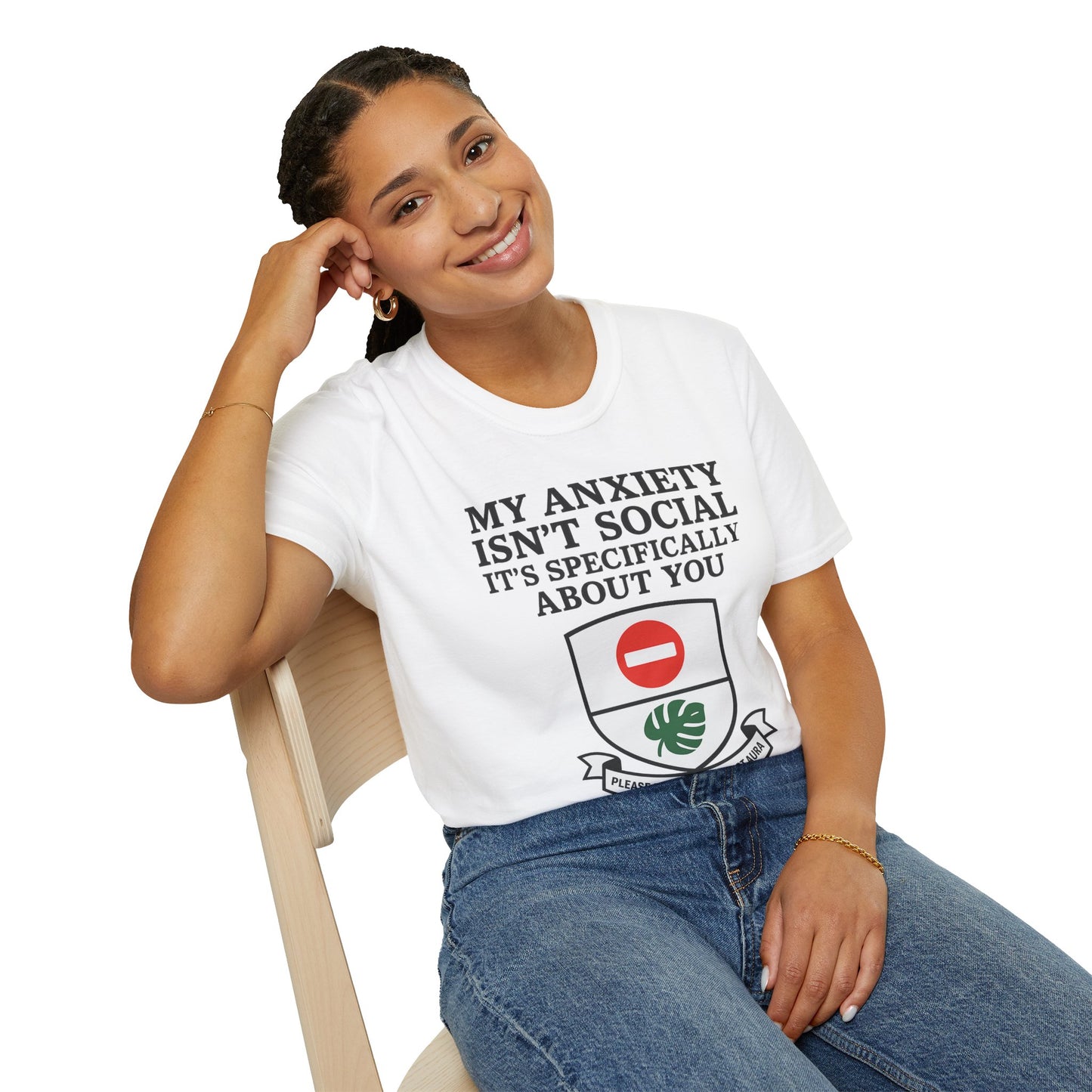 Funny Anxiety T-Shirt – Sarcastic Graphic Tee with Shield Design