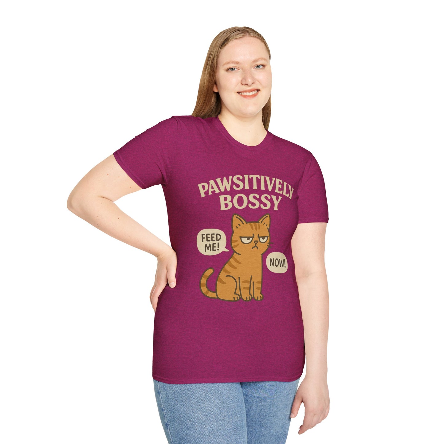 Pawsitively Bossy – Funny Cat Command T-Shirt