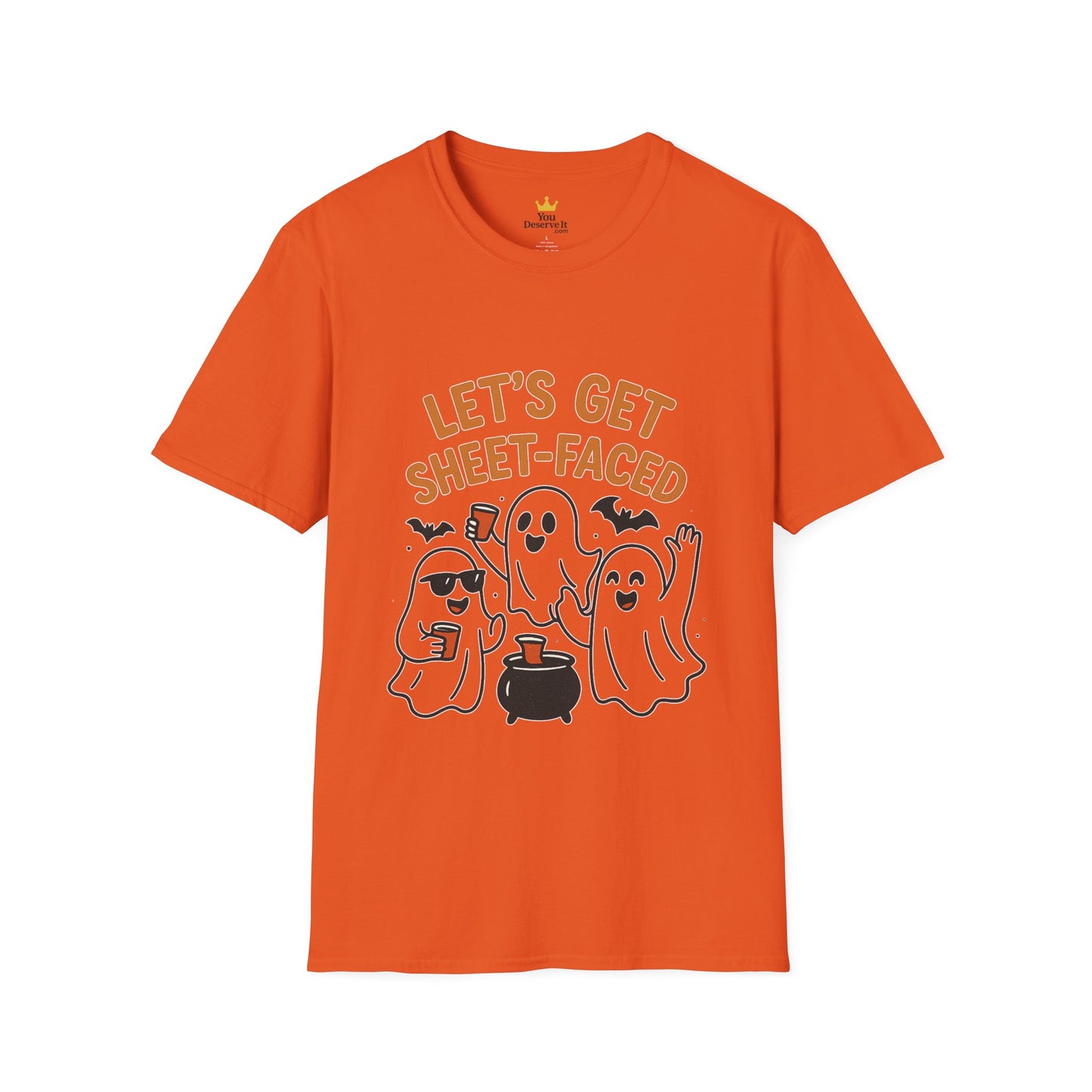 Let's Get Sheet-Faced Ghost Shirt | Funny Halloween Drinking Party Tee