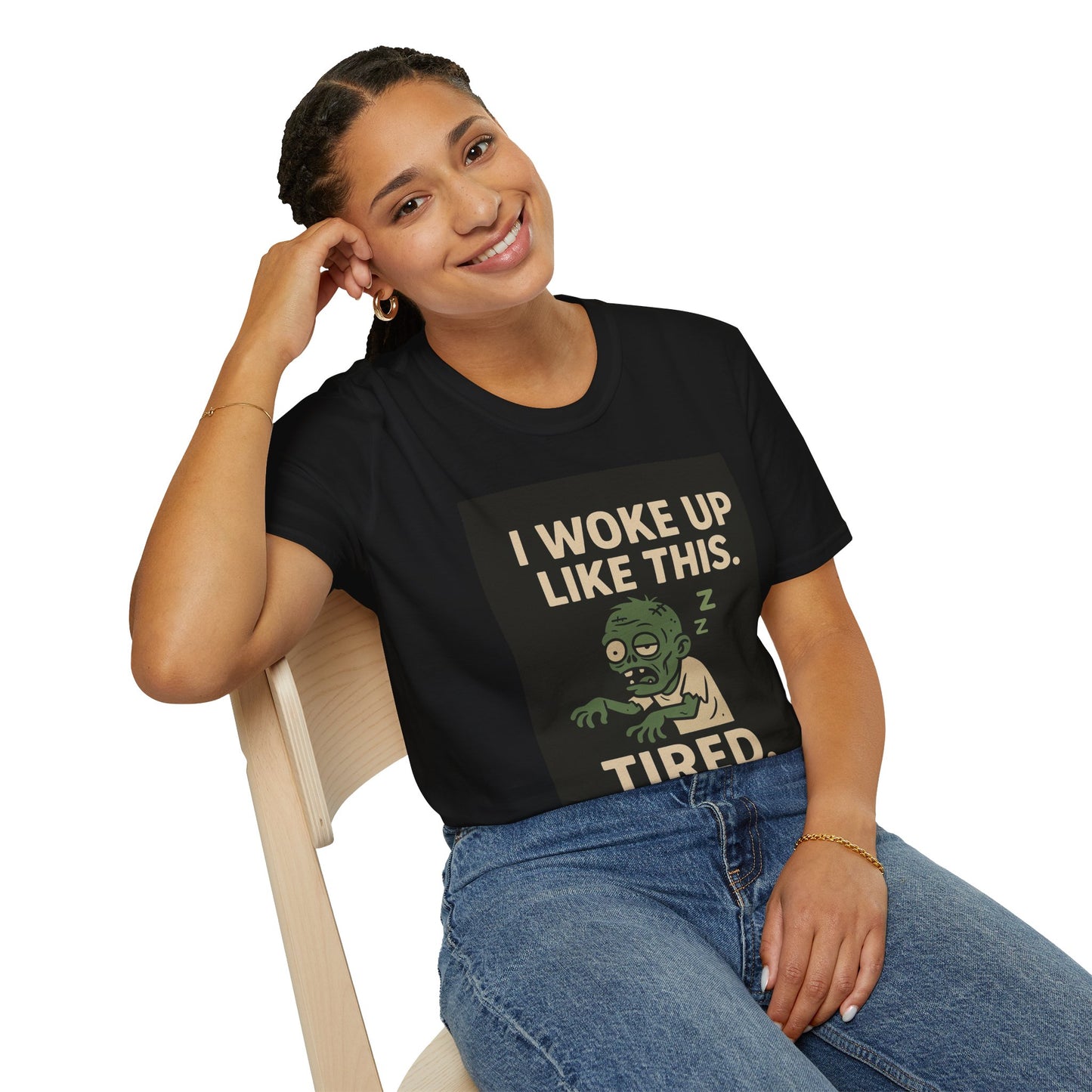 I Woke Up Like This Tired Zombie Shirt | Funny Sleepy Halloween Graphic Tee