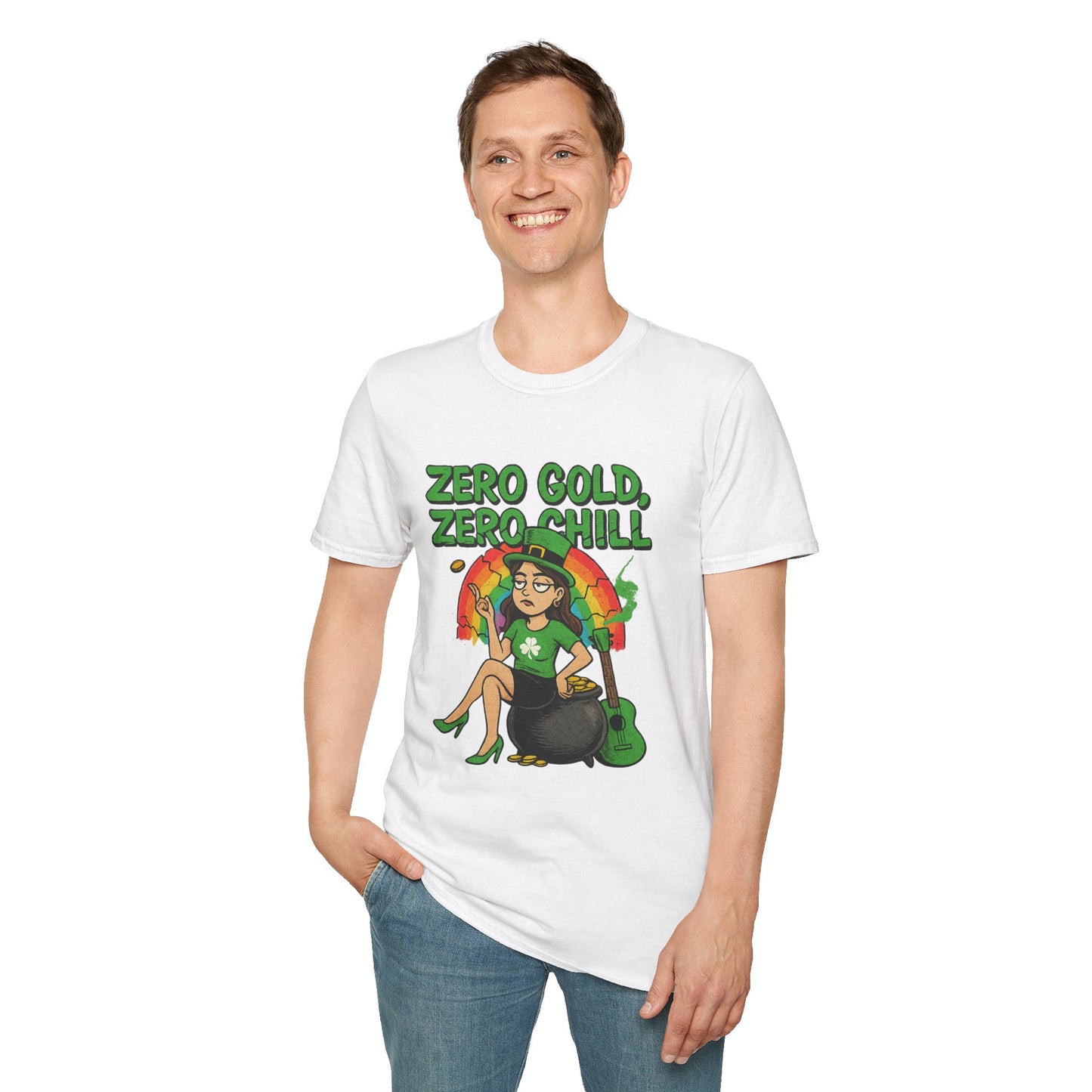 Zero Gold, Zero Chill | Funny St. Patrick's Day T-Shirt | Snarky Leprechaun Girl Tee, Sarcastic Irish Pride Shirt, Anti-Luck Humor