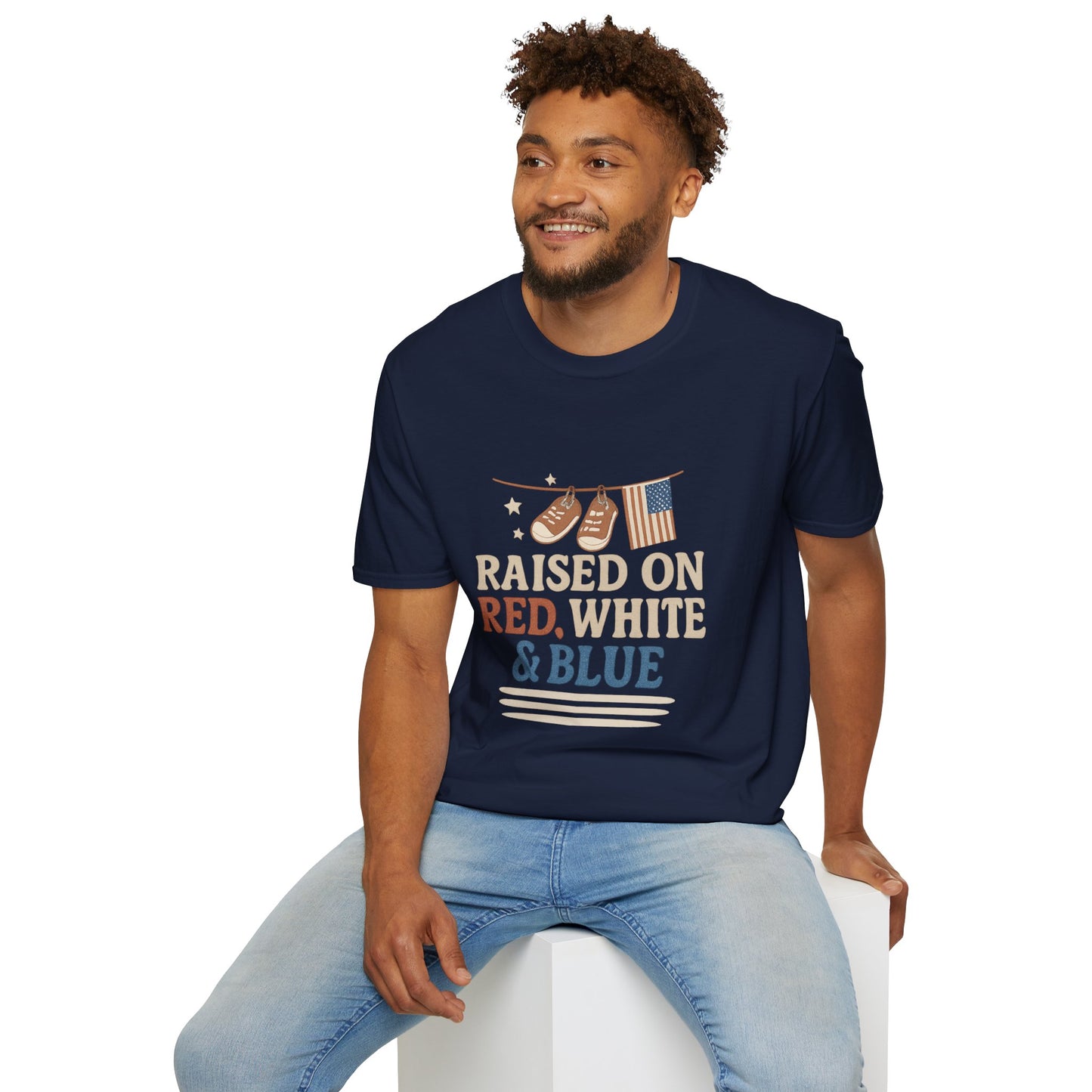 Raised on Red, White & Blue | Vintage Patriotic Tee