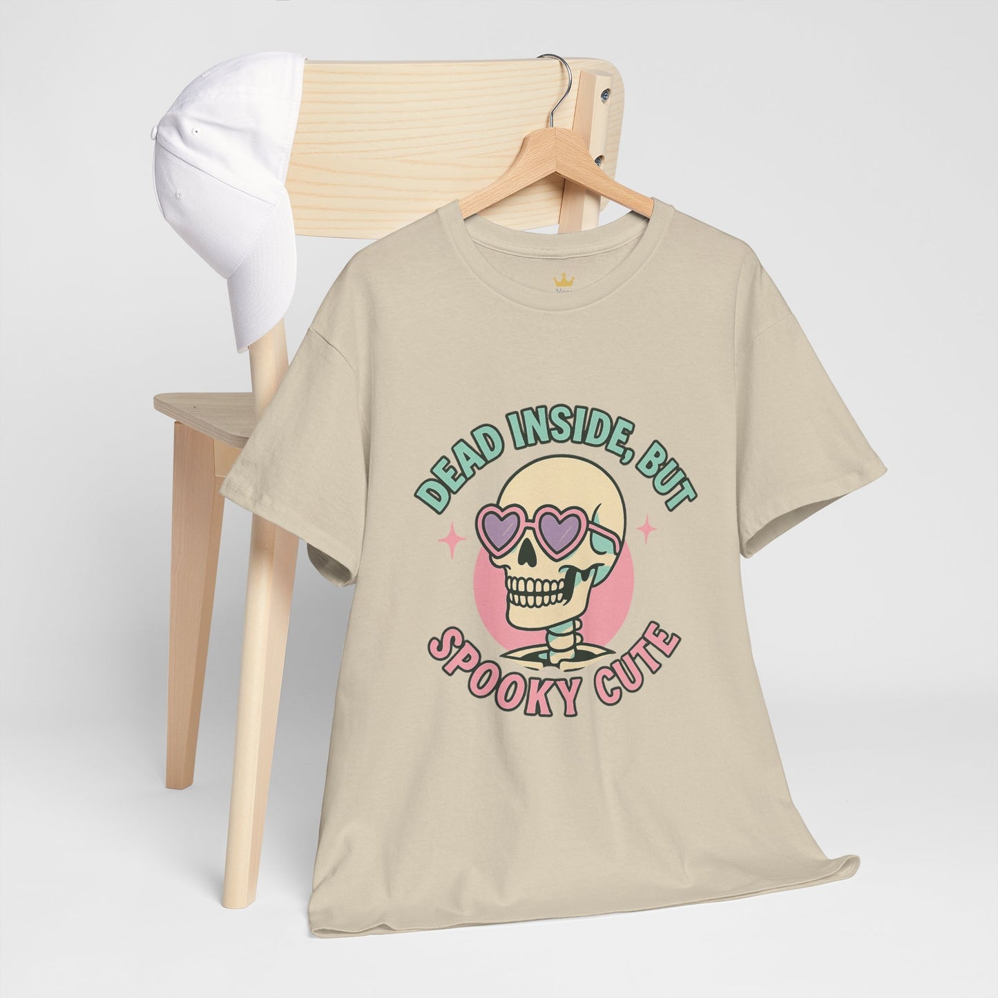 Dead Inside But Spooky Cute Shirt | Pastel Goth Skeleton Halloween Tee