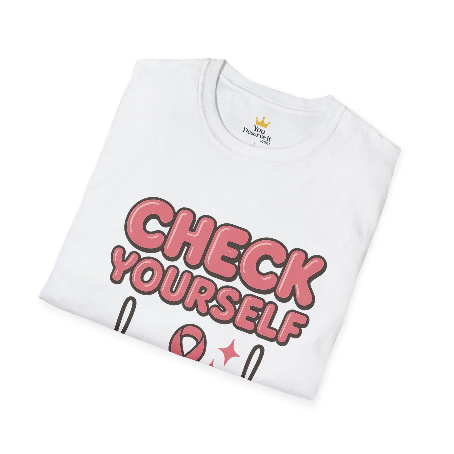 Check Yourself Breast Cancer Awareness T-Shirt | Funny Bra Ribbon Tee for Women