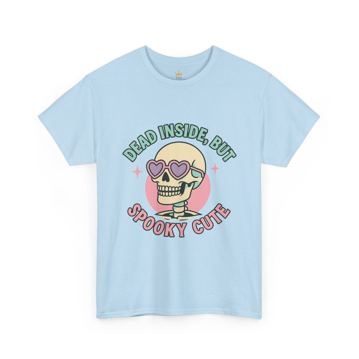 Dead Inside But Spooky Cute Shirt | Pastel Goth Skeleton Halloween Tee