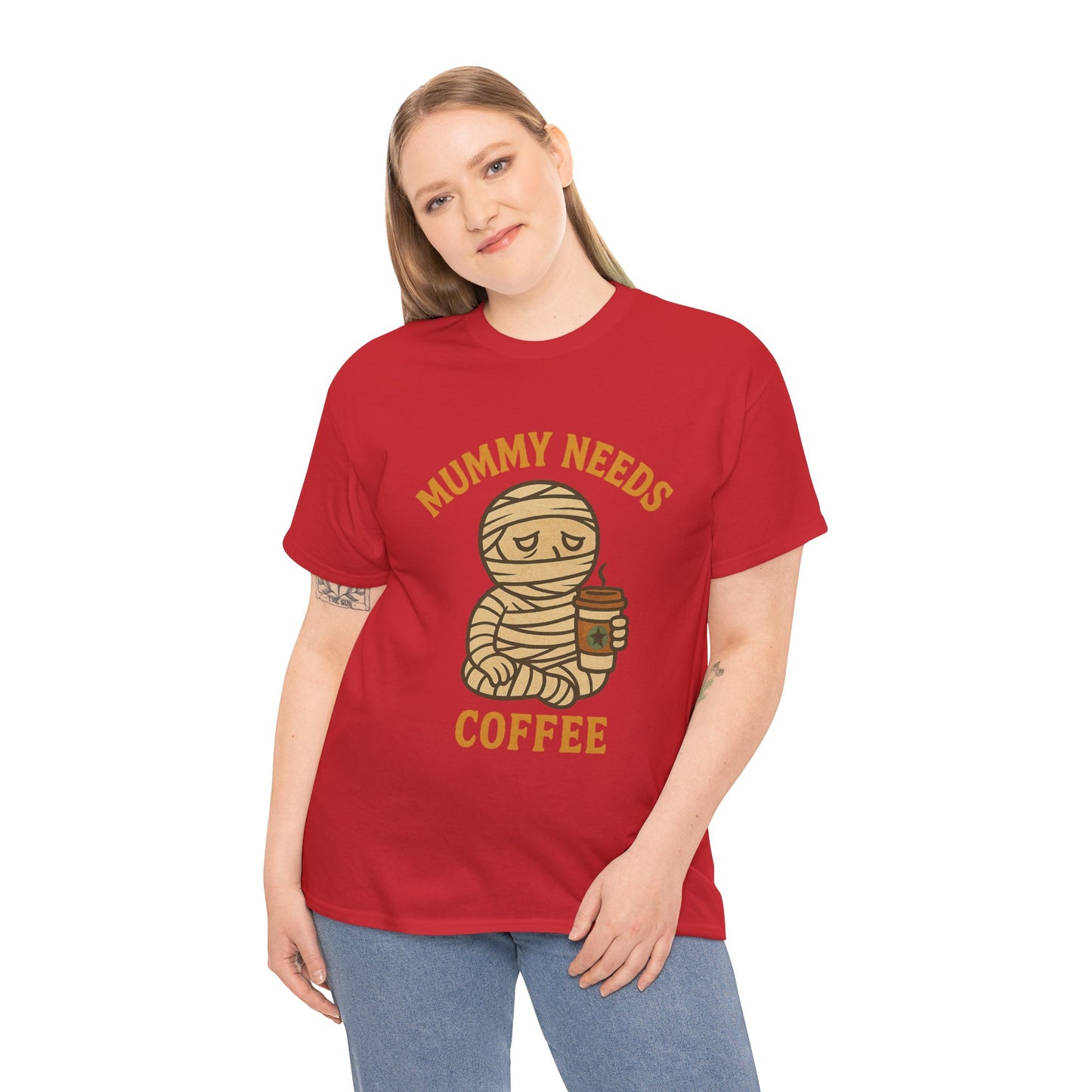 Mummy Needs Coffee Shirt | Funny Halloween Tired Mom Tee with Caffeine Theme