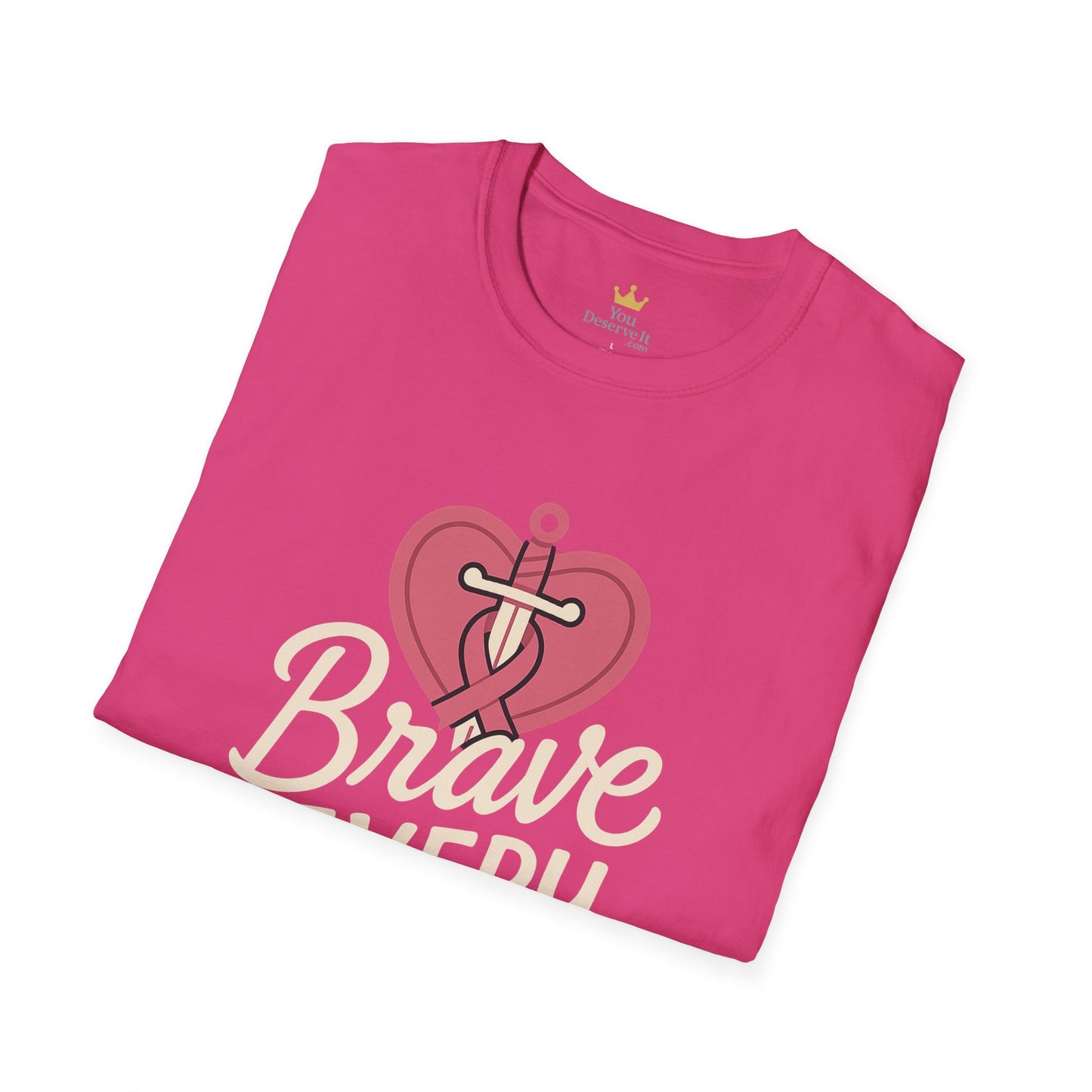 Brave Every Day Shirt | Breast Cancer Awareness Tee with Sword & Ribbon Heart