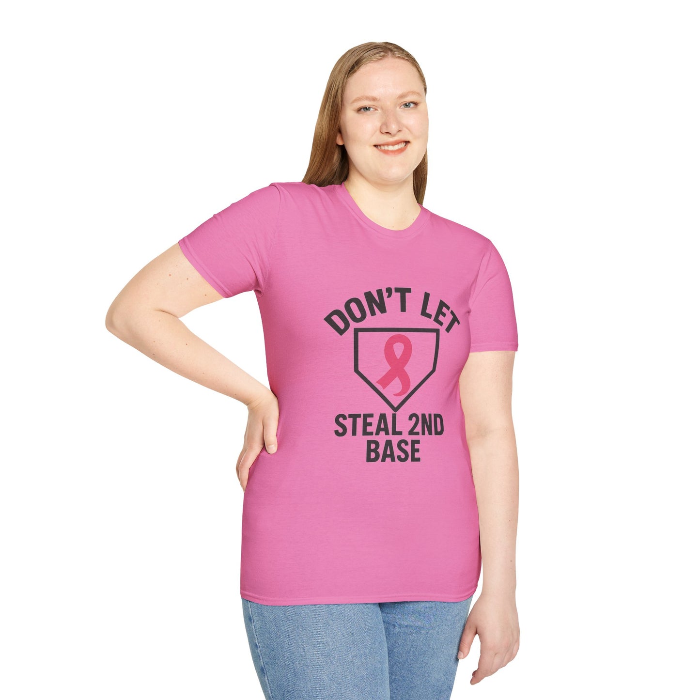 Funny Breast Cancer Awareness Shirt | Don't Let Cancer Steal 2nd Base Tee
