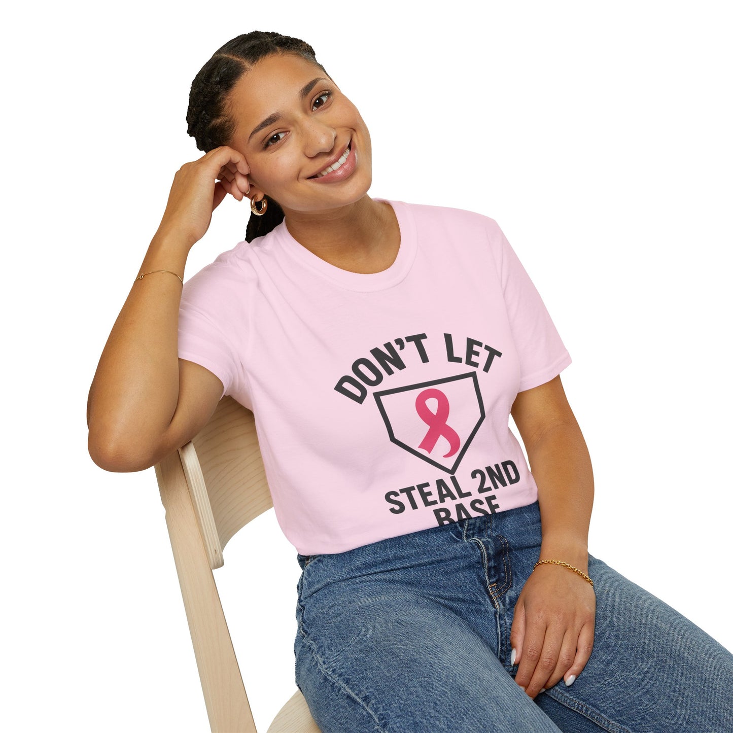 Funny Breast Cancer Awareness Shirt | Don't Let Cancer Steal 2nd Base Tee
