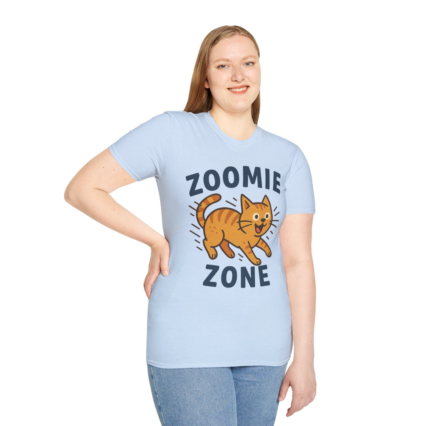 Cute Cat Zoomie Zone T-Shirt, Cat Lover Gift, Funny Pet Tee, Animal T-Shirt, Casual Everyday Top