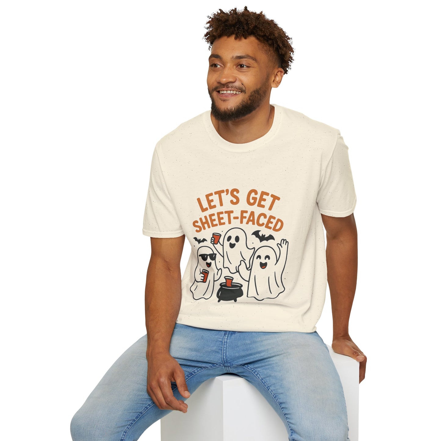 Let's Get Sheet-Faced Ghost Shirt | Funny Halloween Drinking Party Tee