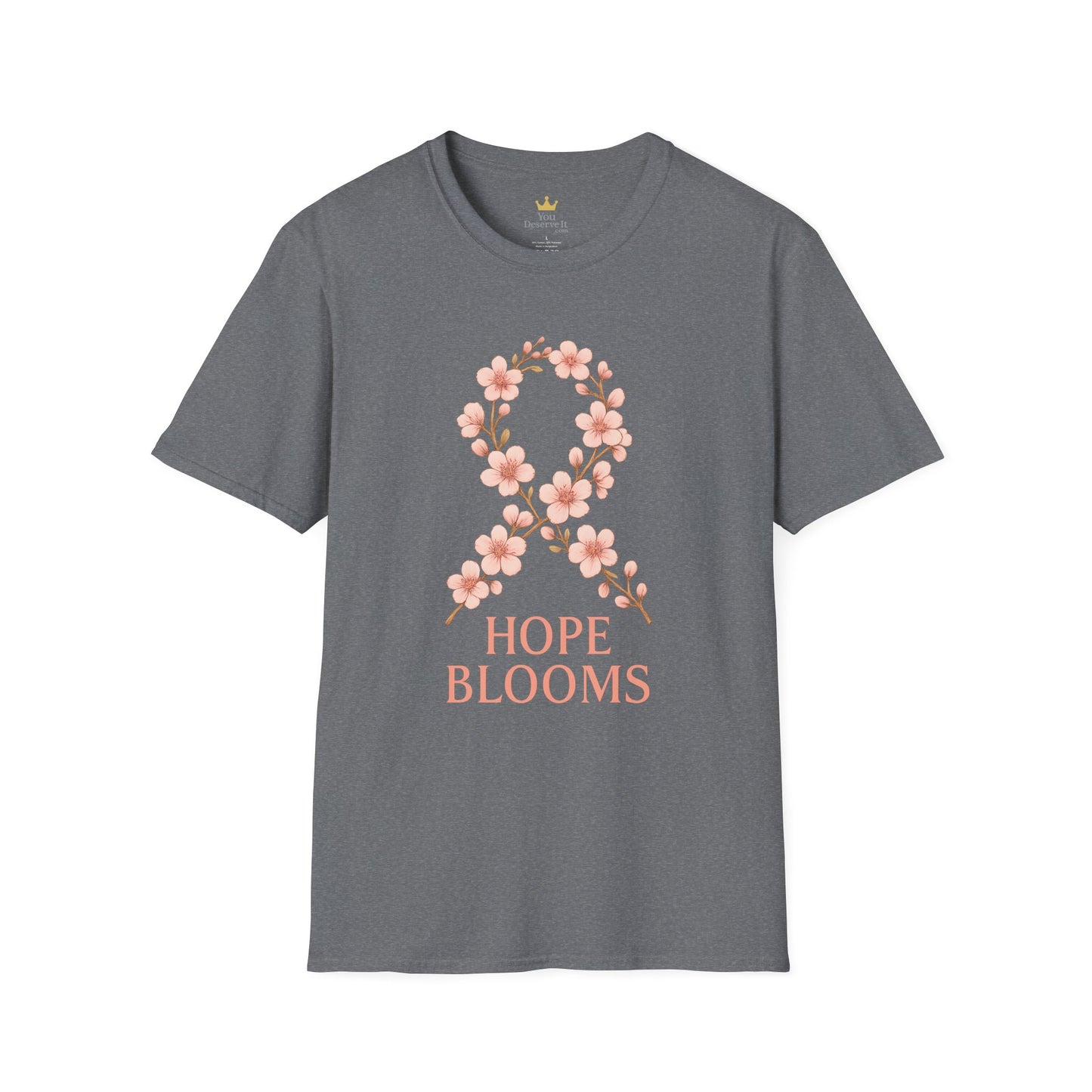 Hope Blooms Floral Ribbon T-Shirt | Breast Cancer Awareness Tee