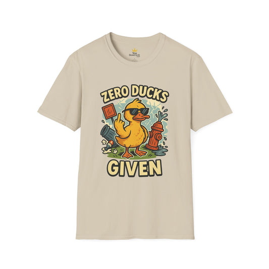 Zero Ducks Given T-Shirt | Funny Sarcastic Duck Flipping Off Graphic Tee